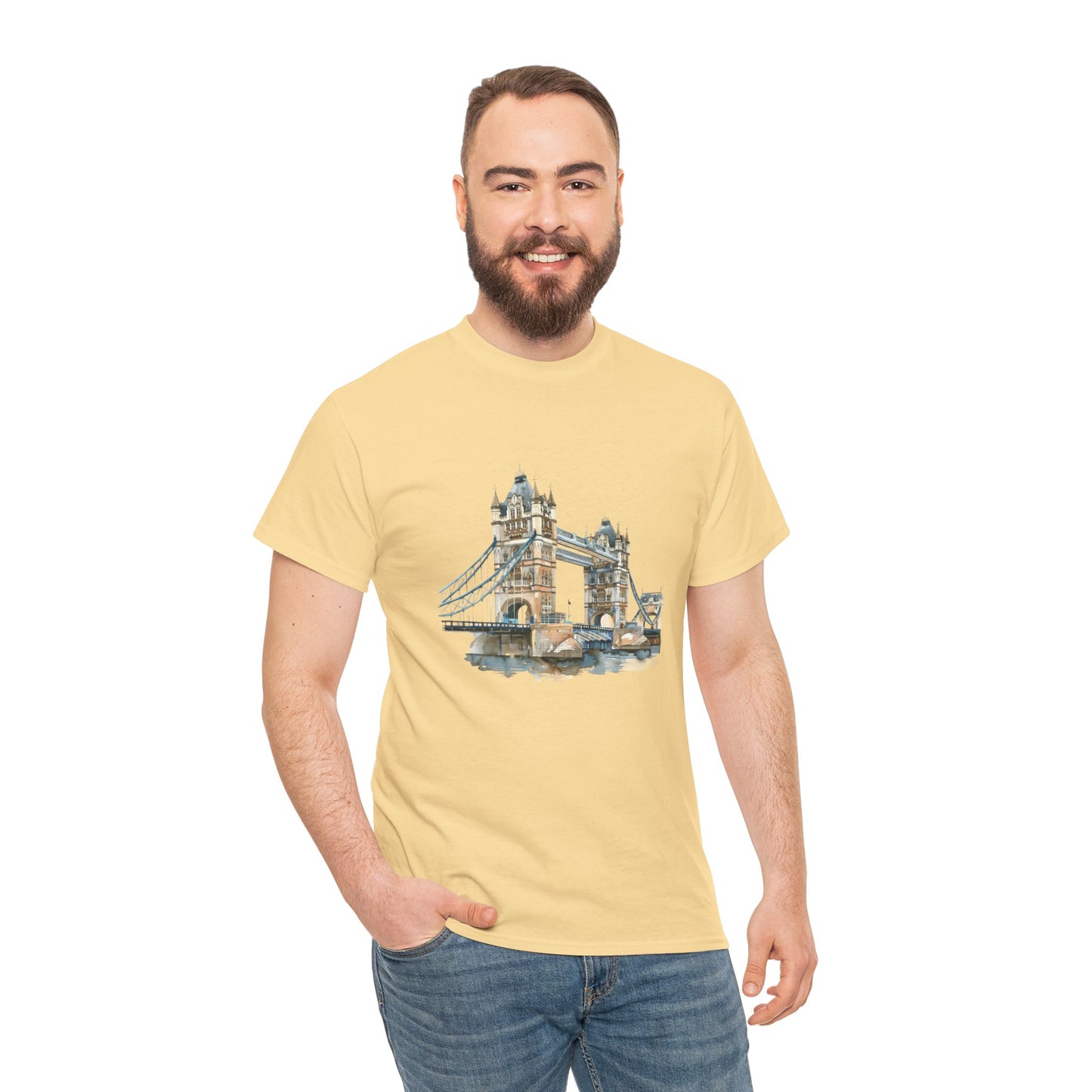 Unisex Heavy Cotton T-Shirt - London Bridge - A British Landmark