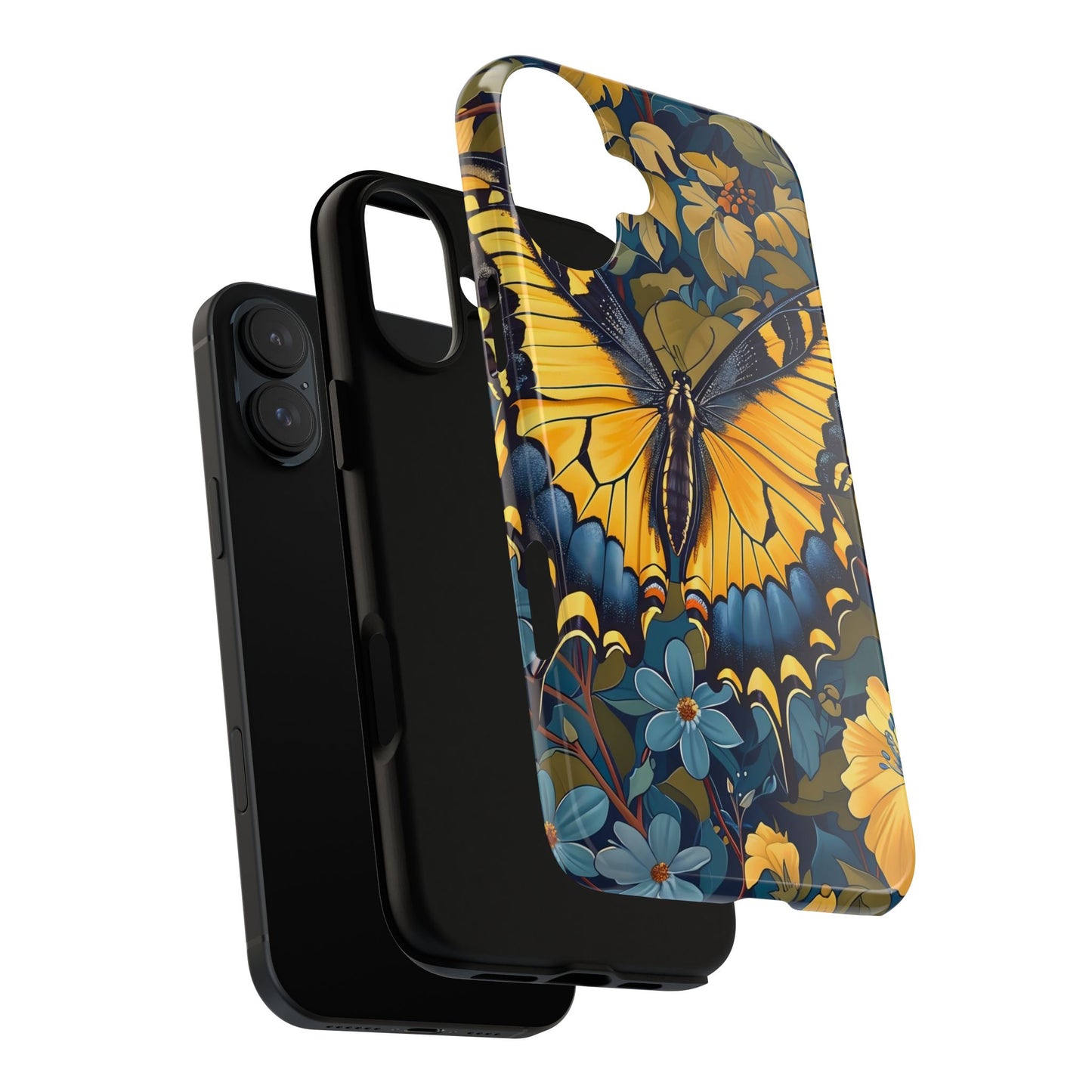 Colorful Butterfly Phone Case, Floral Design, Tough Cases, Protective Cover, Gifts for Nature Lovers, Birthday Present