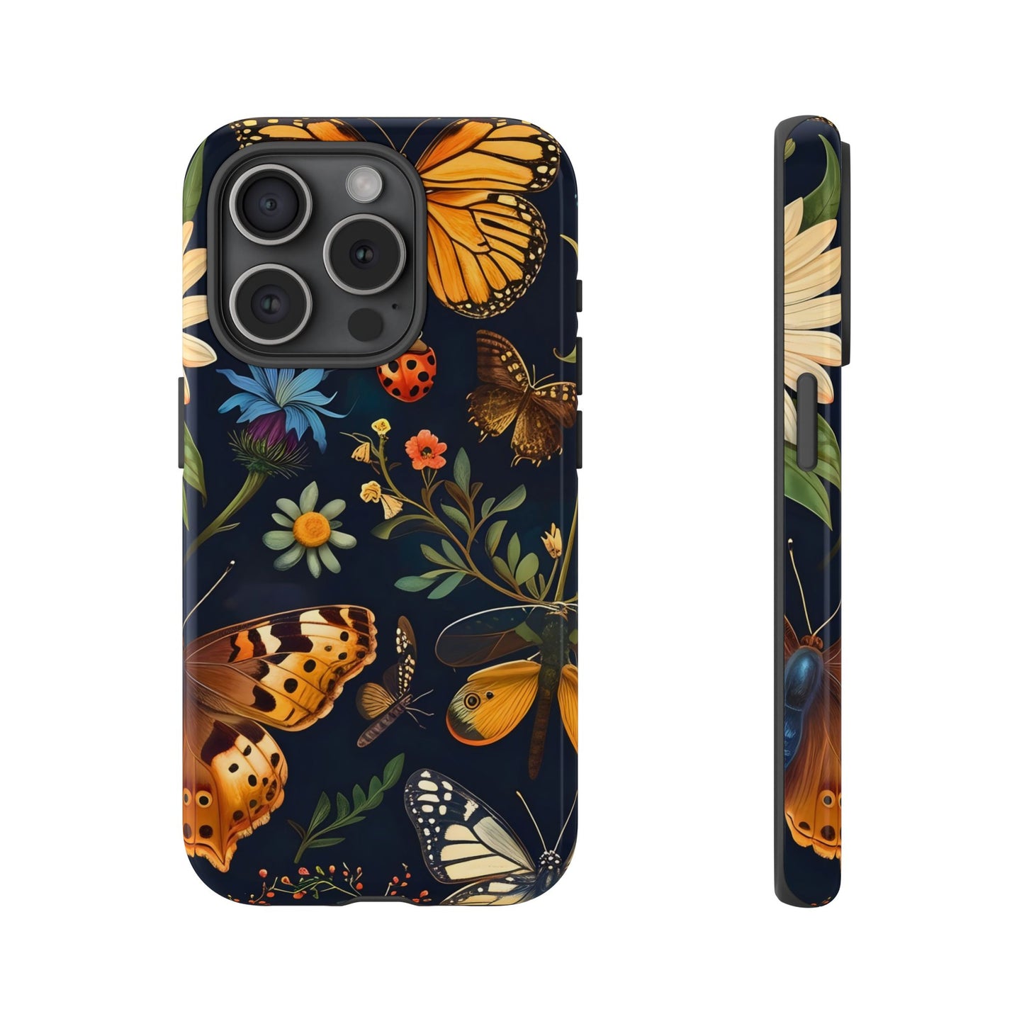 Nature-Inspired Phone Case | Floral Butterfly Design, Tough Phone Cover, Gift for Nature Lovers, Cute Butterfly Case, Home Decor