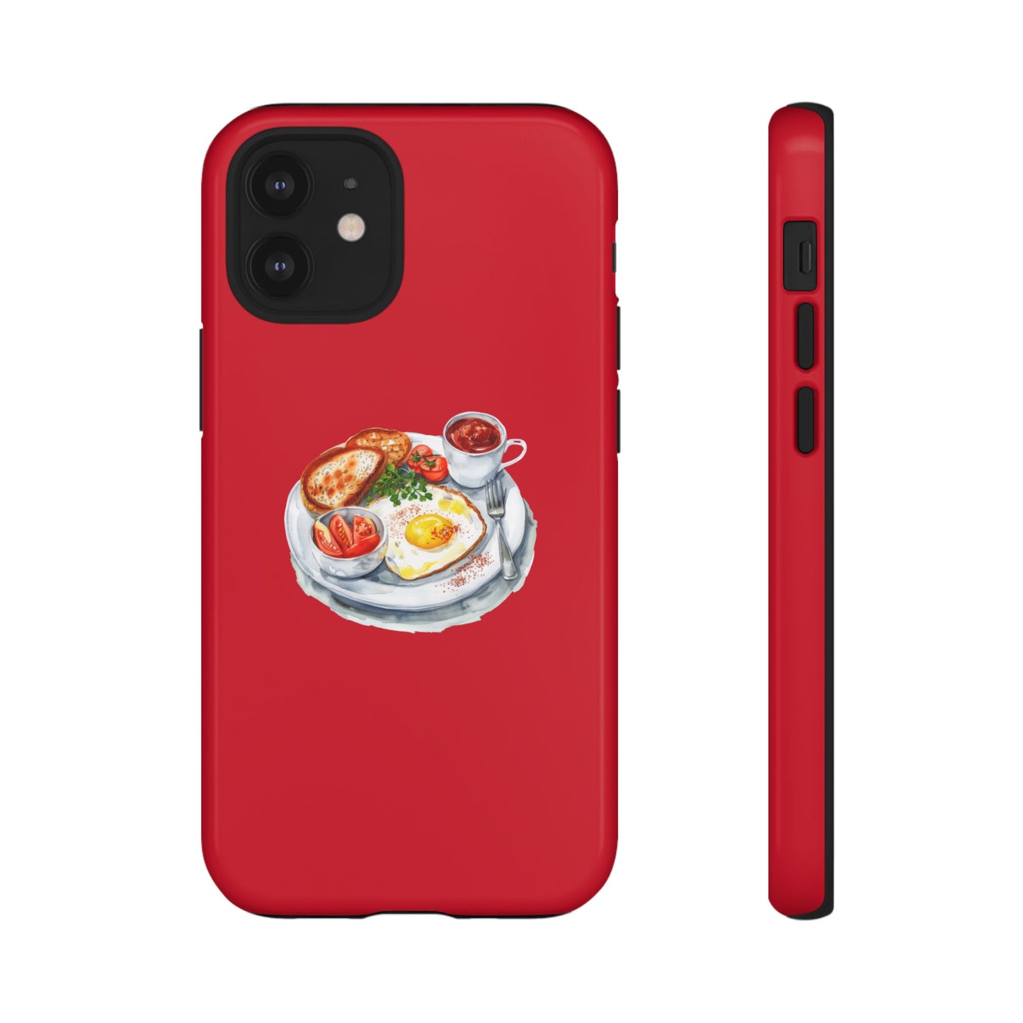 Breakfast-Inspired Phone Case, Tough Phone Covers, Foodie Gifts, Unique Accessories, Cute Kitchen Decor, Red Phone Case