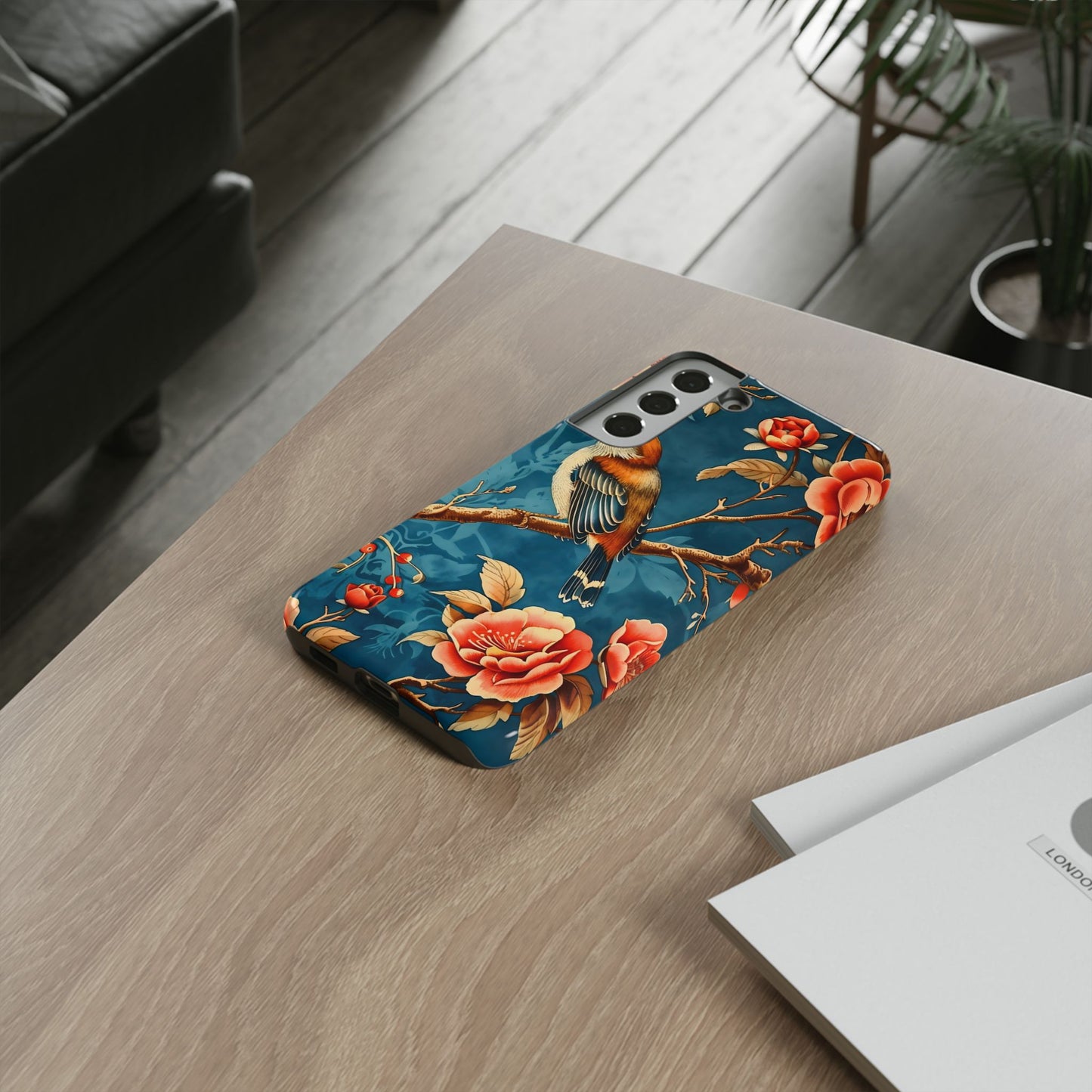 Bird & Floral Phone Case, Tough Cases for Nature Lovers, Gift for Her, Customizable Design, Vibrant Tech Accessories