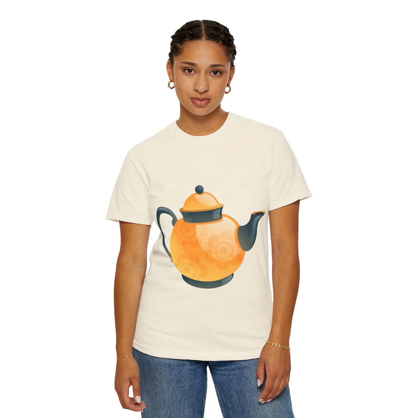 Unisex Garment-Dyed T-shirt - Classic British Tea Kettle - Timeless Elegance in Tea Time