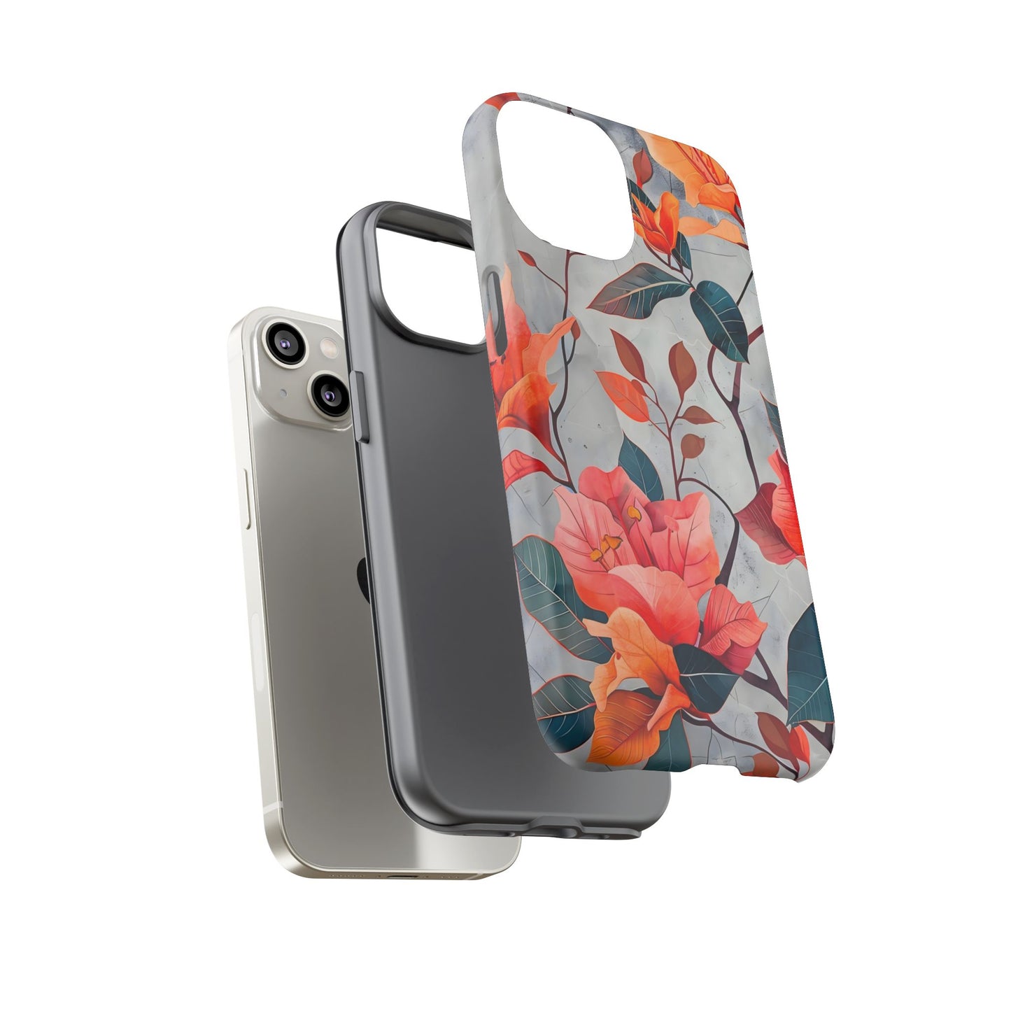 Floral Phone Case, Tough Cases, Flower Power, Gift for Her, Decorative Phone Cover, Trendy Accessories, Everyday Style