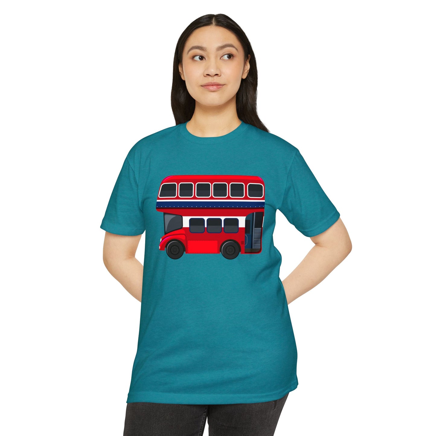 Unisex CVC Jersey T-shirt - Through London’s Streets - The Red Double-Decker