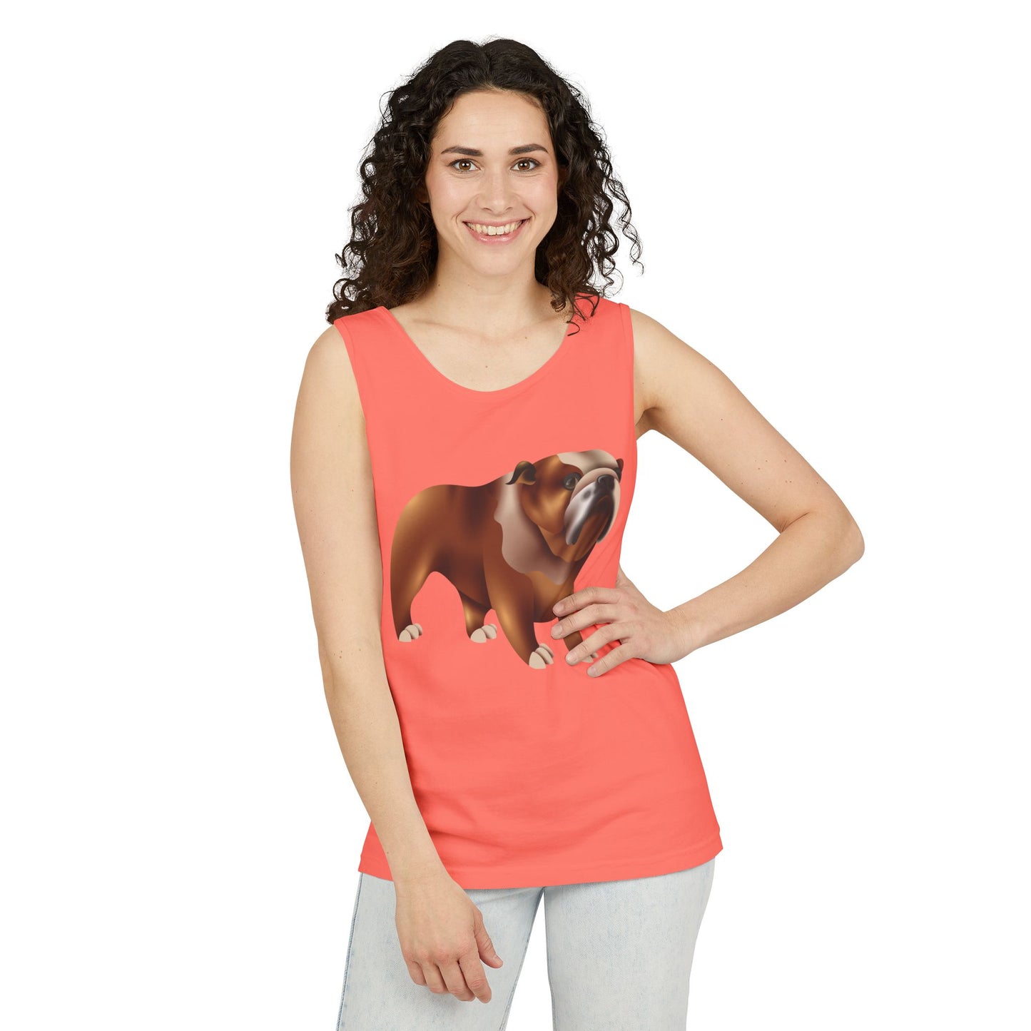 Unisex Garment-Dyed Tank Top - Adorable British Dog