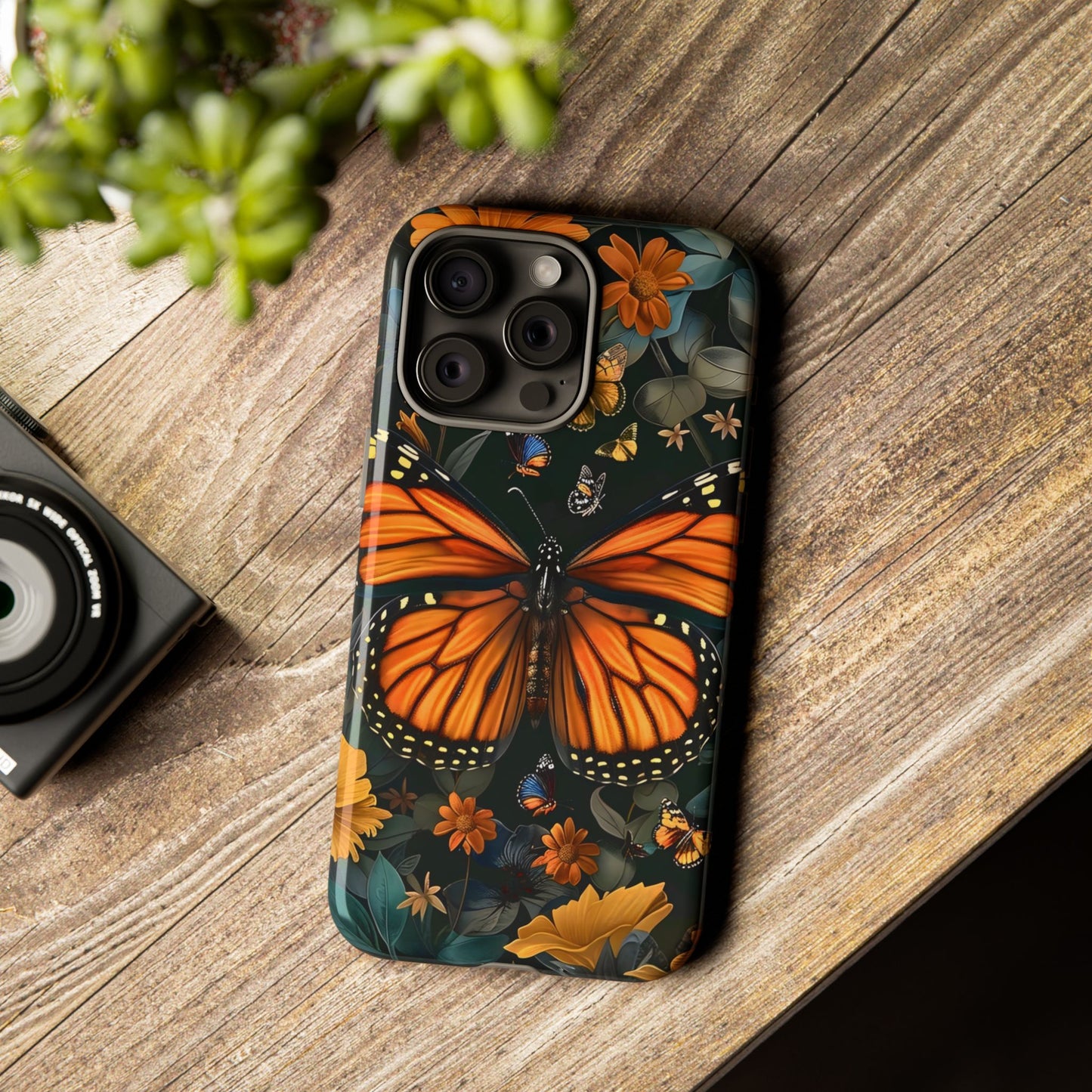 Monarch Butterfly Phone Case, Tough Cases, Nature Lover Gift, Floral Mobile Cover, Eco-Friendly Phone Accessory, Butterfly Design