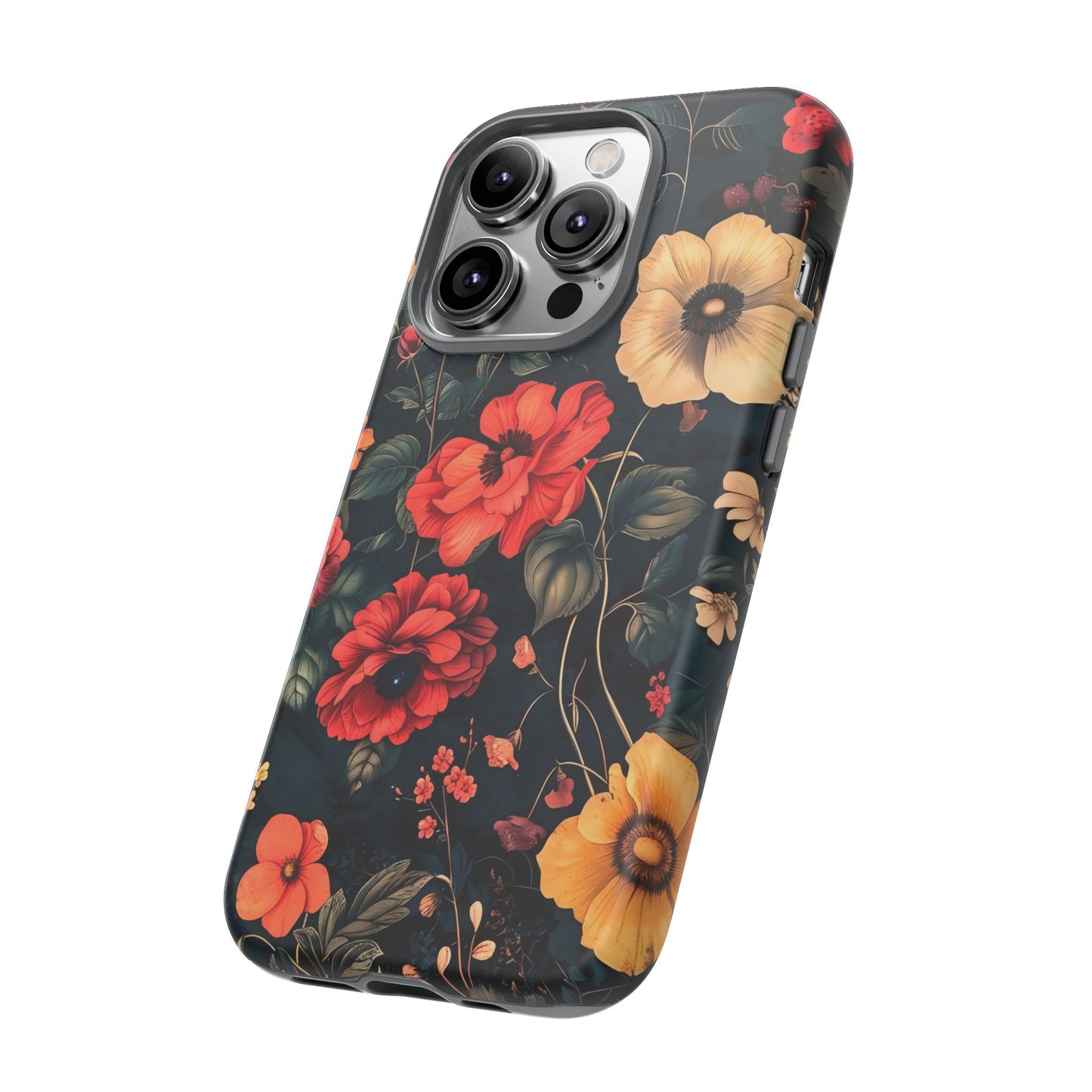 Floral Phone Case, Tough Cases, Flower Motif, Protective Cover, Gift for Her, Floral Design, Spring Accessory