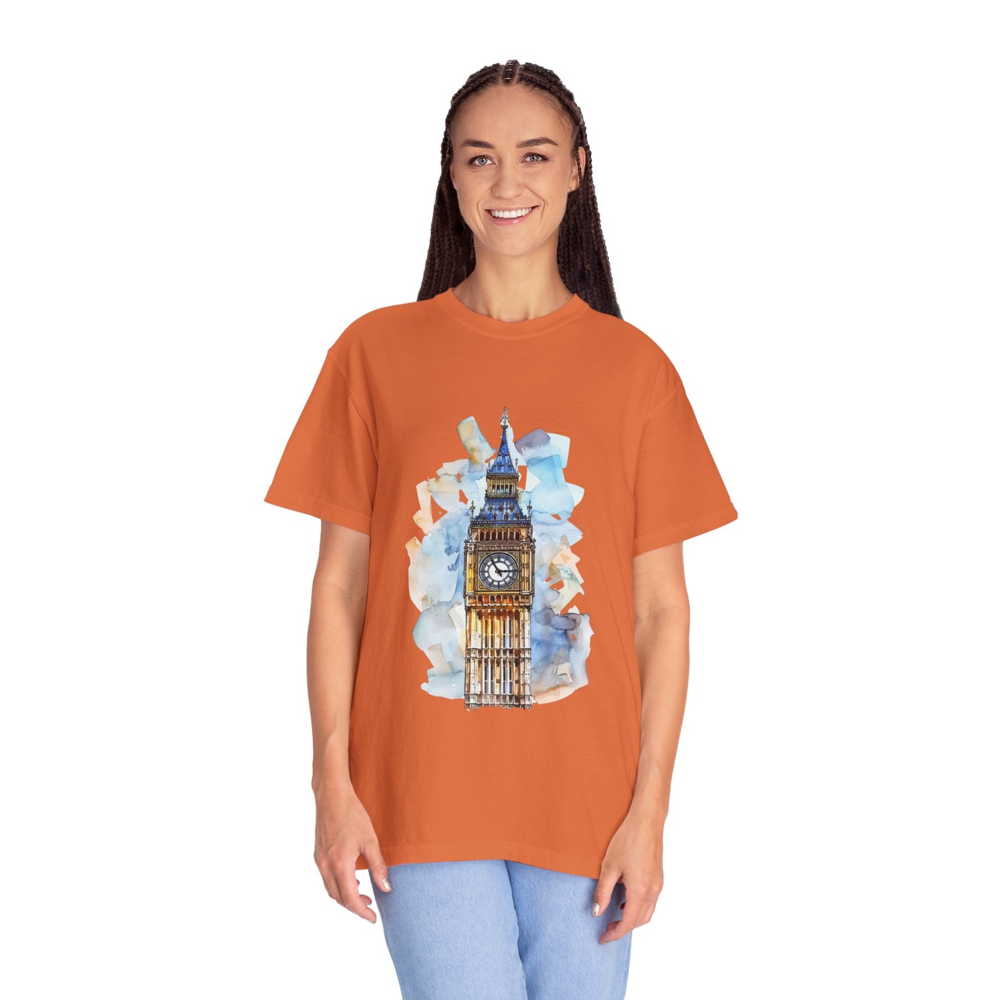 Unisex Garment-Dyed T-shirt - Iconic Big Ben Clock Tower Design
