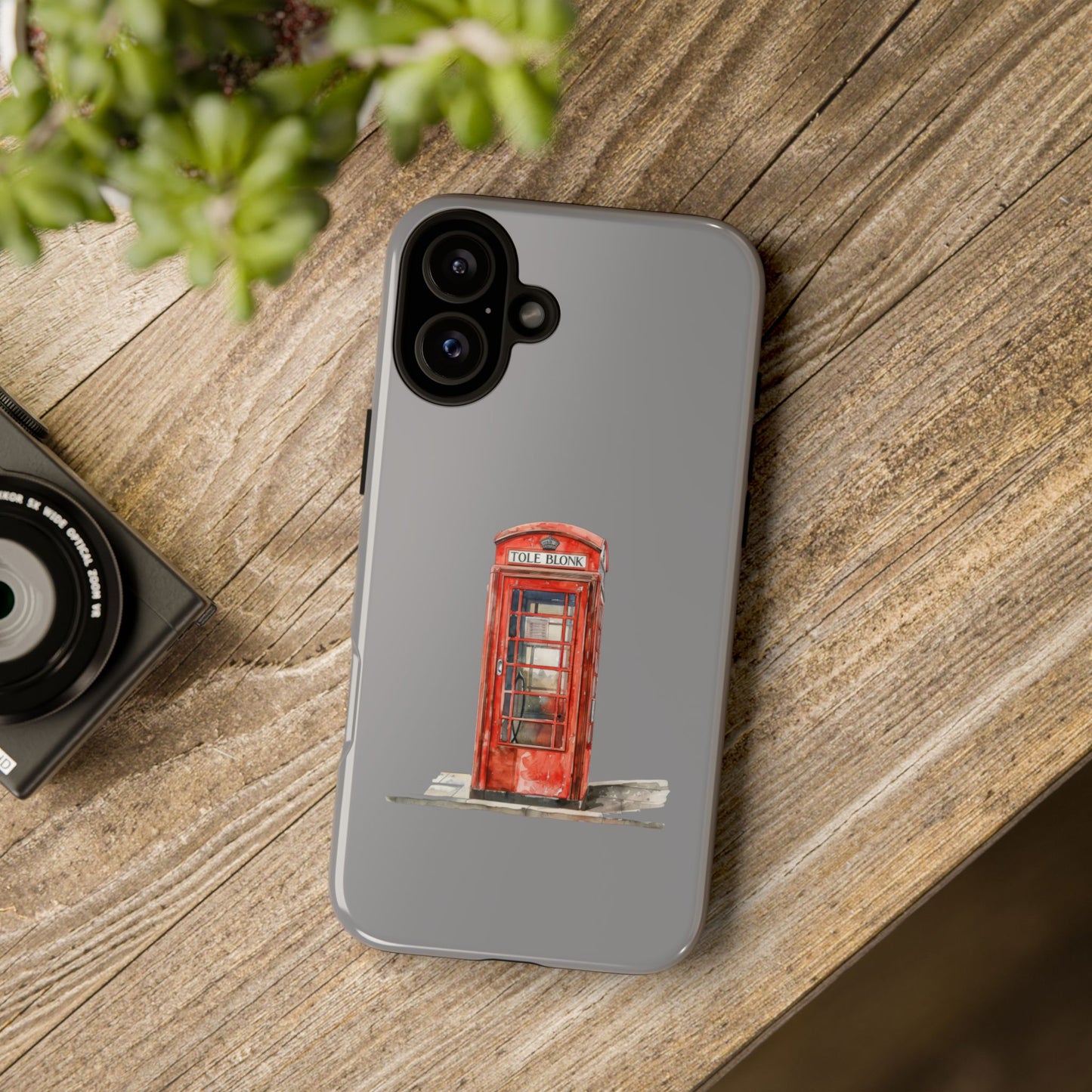 Red Phone Booth Phone Case, Vintage Style Case, Tough Cases for Gifts, Quirky Phone Accessories, Travel Lover's Gift