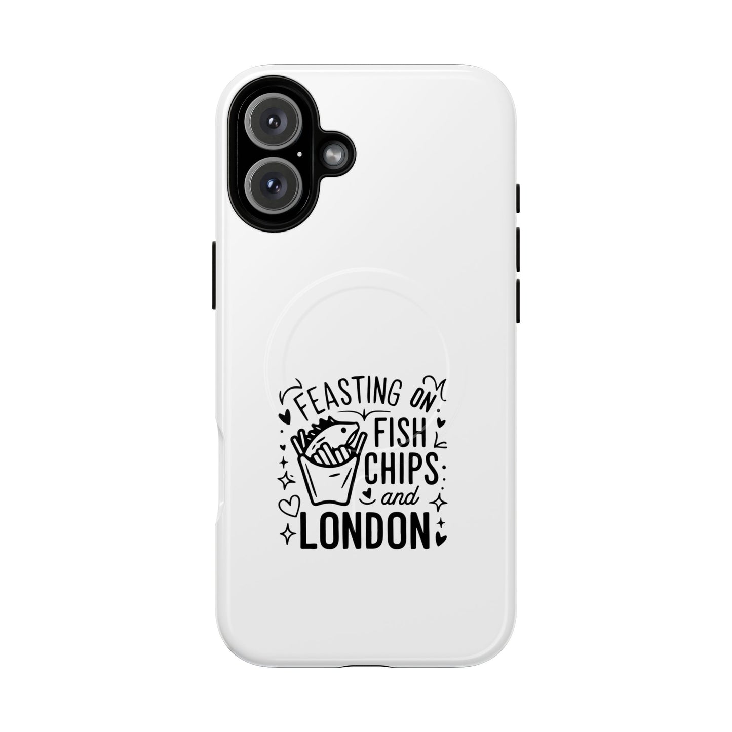 Fish and Chips Magnetic Phone Case, Travel Gift, London Souvenir, Cute Phone Cover, Unique Cell Phone Accessories, Fun British Design