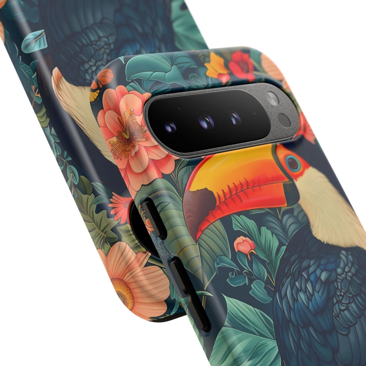 Tropical Toucan Phone Case - Cute Animal Design, Nature Lover Gift, Floral Pattern, Bird Lover Accessory, Summer Vibes