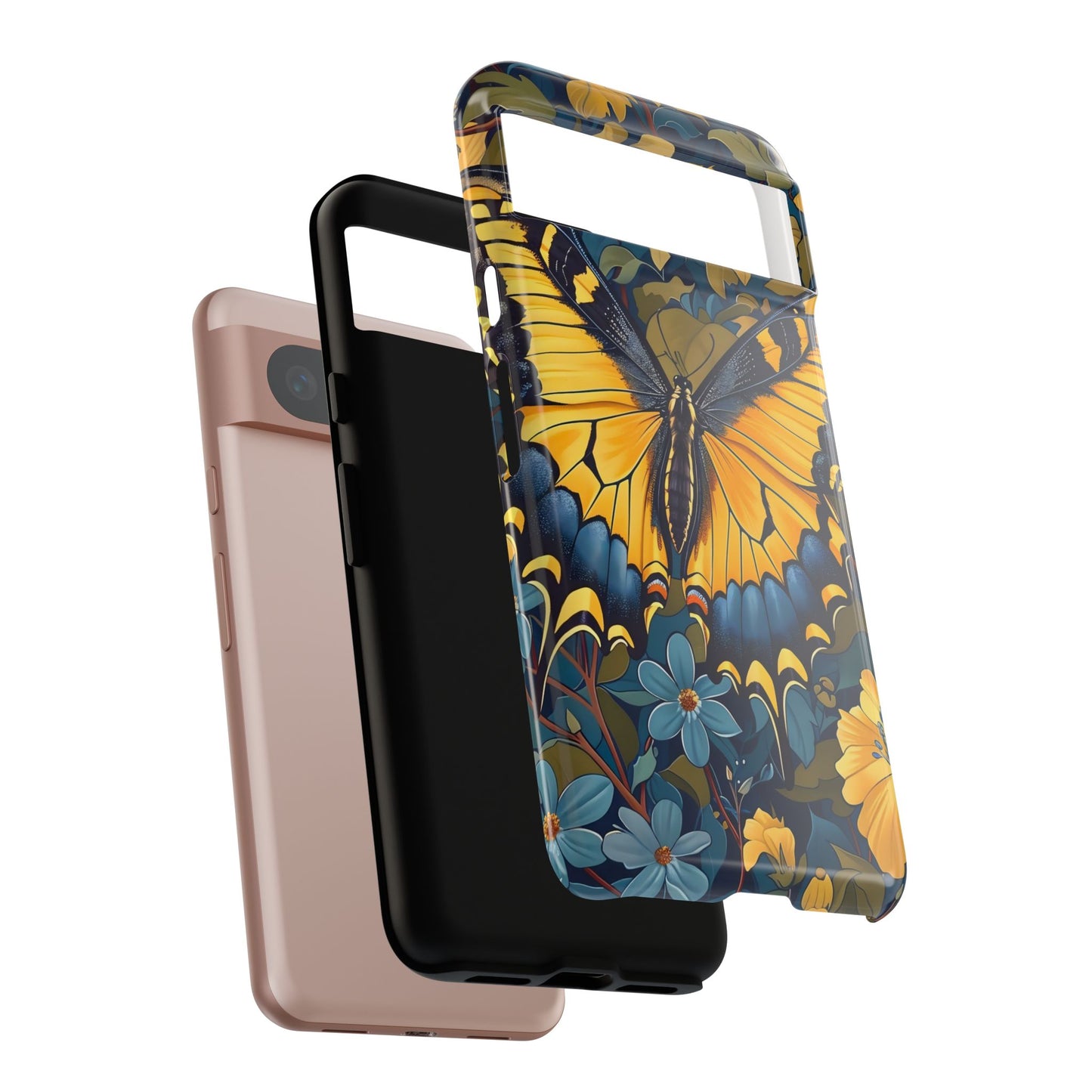 Colorful Butterfly Phone Case, Floral Design, Tough Cases, Protective Cover, Gifts for Nature Lovers, Birthday Present