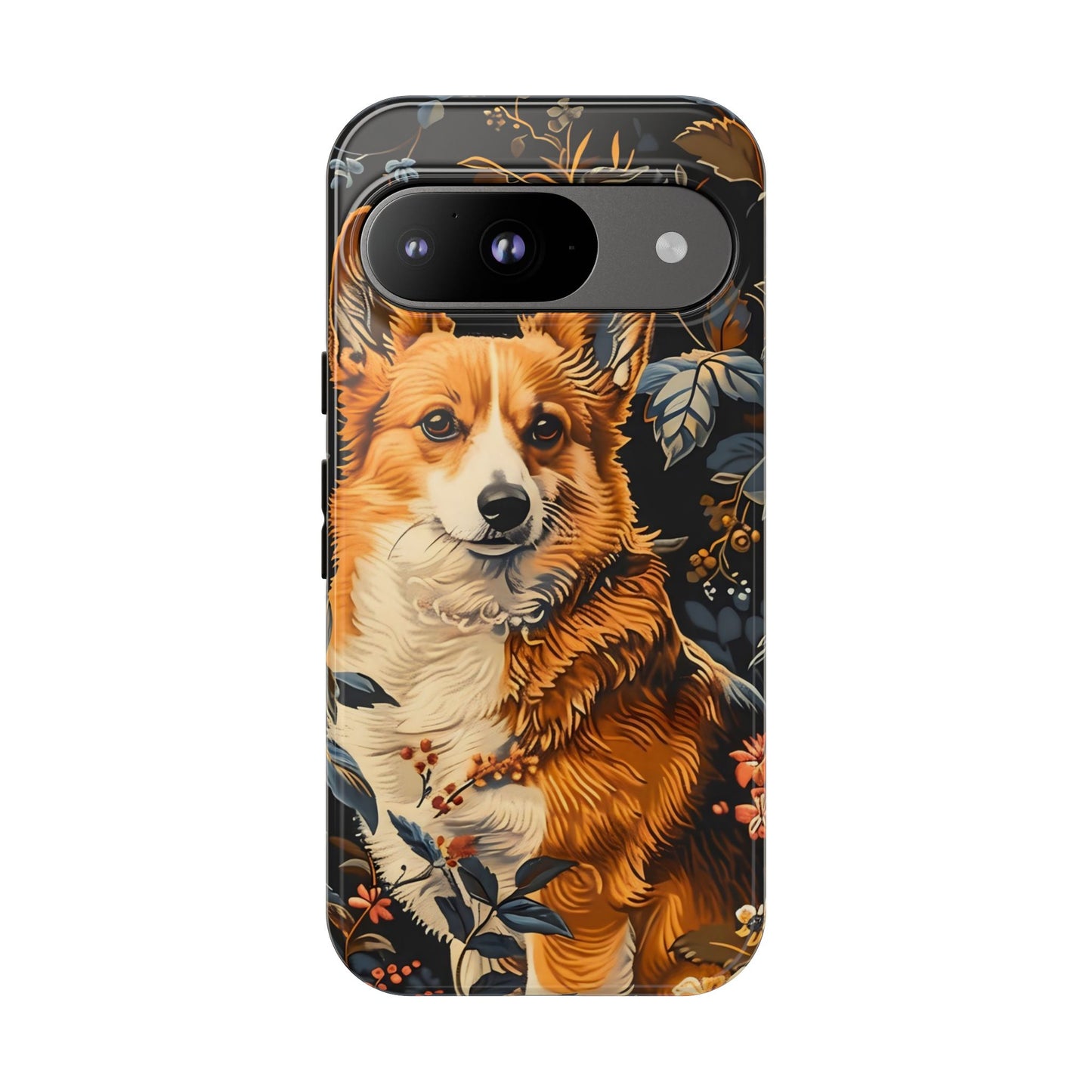 Corgi Floral Phone Case - Tough Cases for Dog Lovers, Cute Pet Accessories, Gift for Dog Owners, Floral Design, Personalized Tech Cover