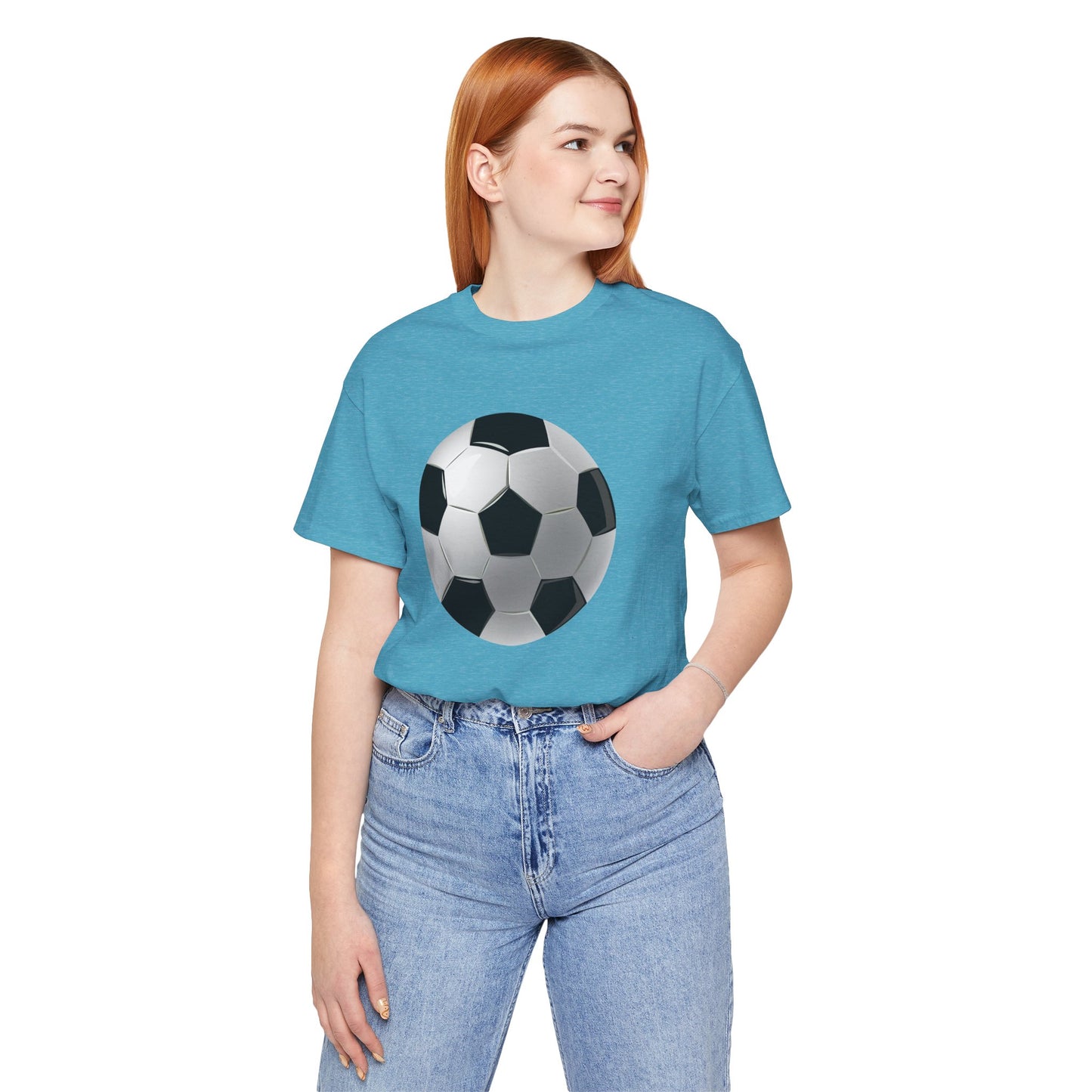 Unisex Jersey Short Sleeve Tee - Dynamic Football Design - Sports Passion and Energy