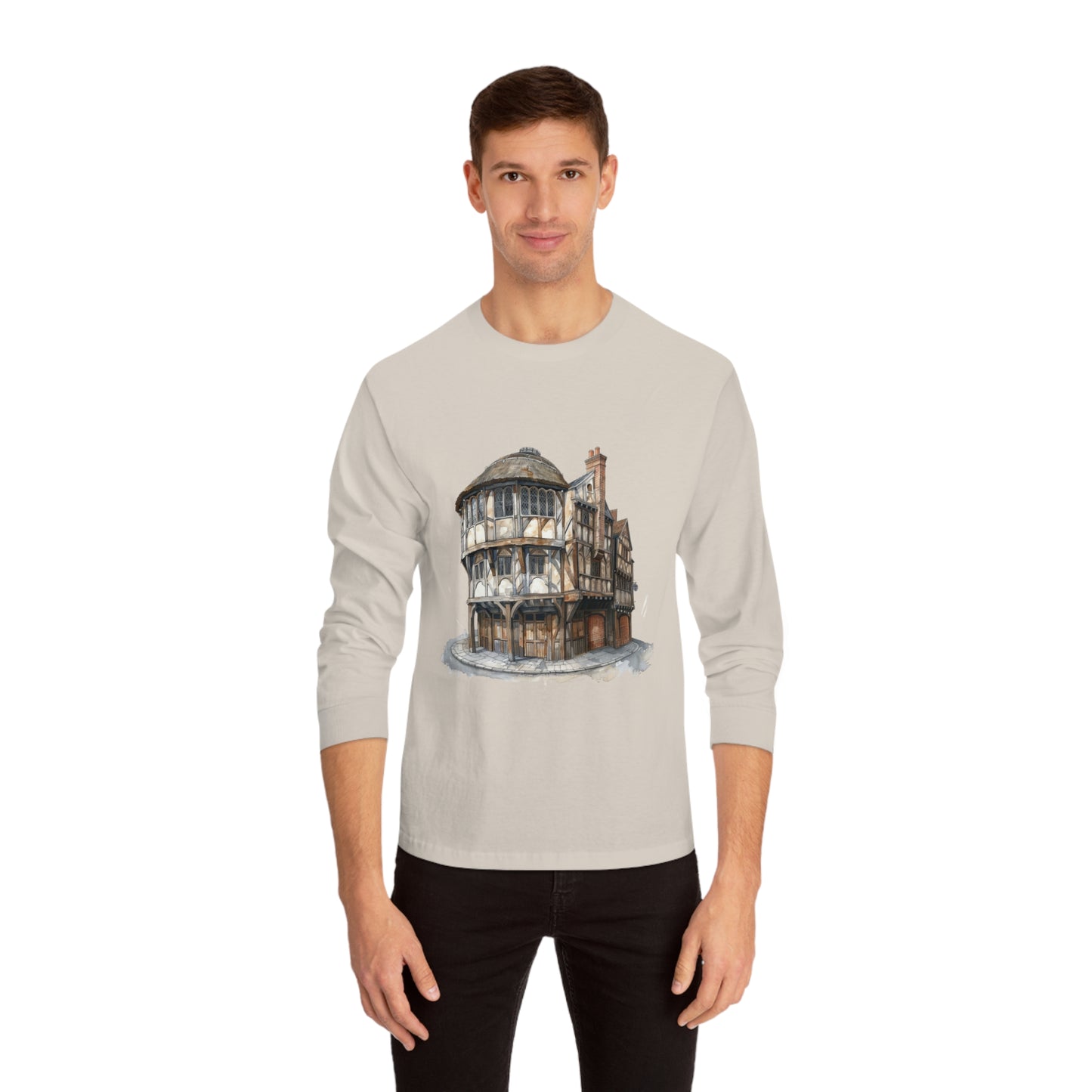 Unisex Classic Long Sleeve T-Shirt - London Pub Interior - Cozy British Tavern