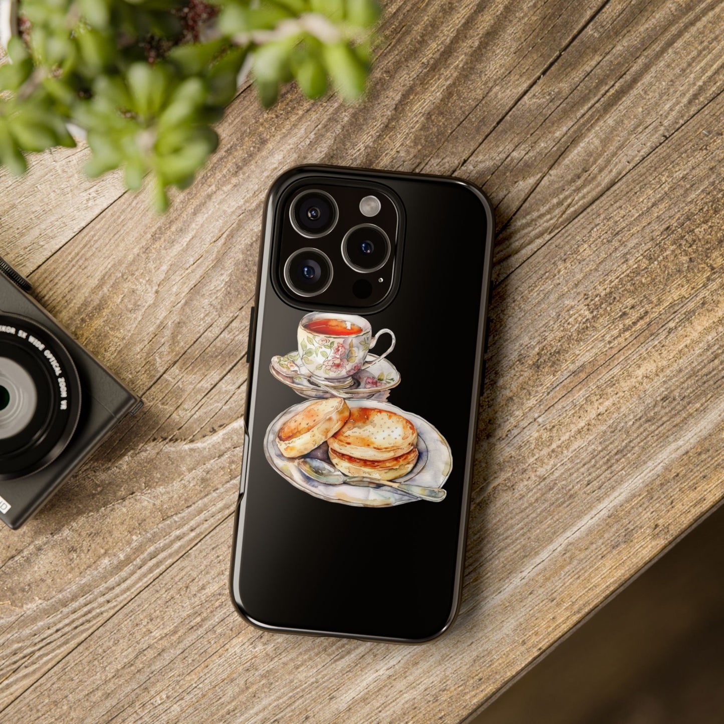 Tea Time Phone Case with Cookies Design, Cute Phone Cover, Gift for Tea Lovers, Kitchen Decor, Whimsical Style