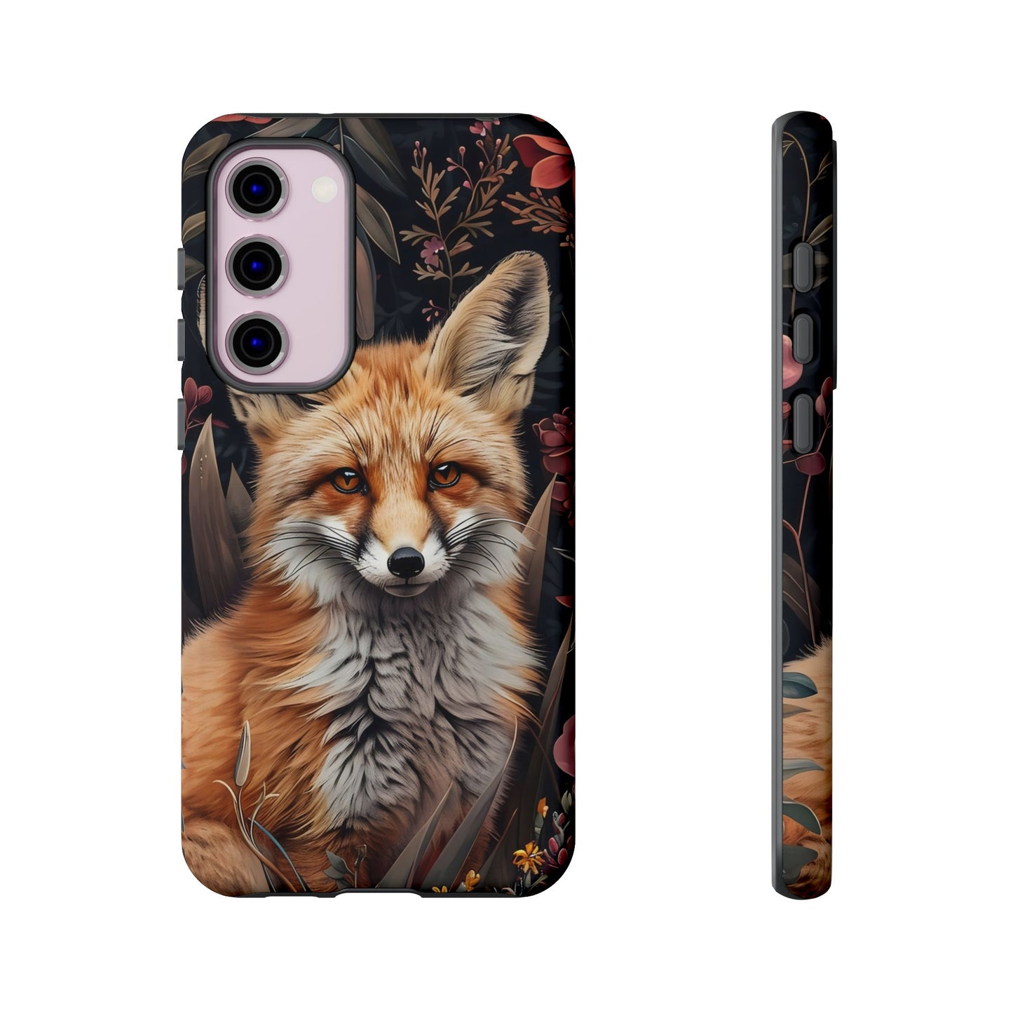 Fox Floral Phone Case, Tough Cases for Animal Lovers, Nature Themed Gift, Cute Phone Cover, Wild Fox Protector