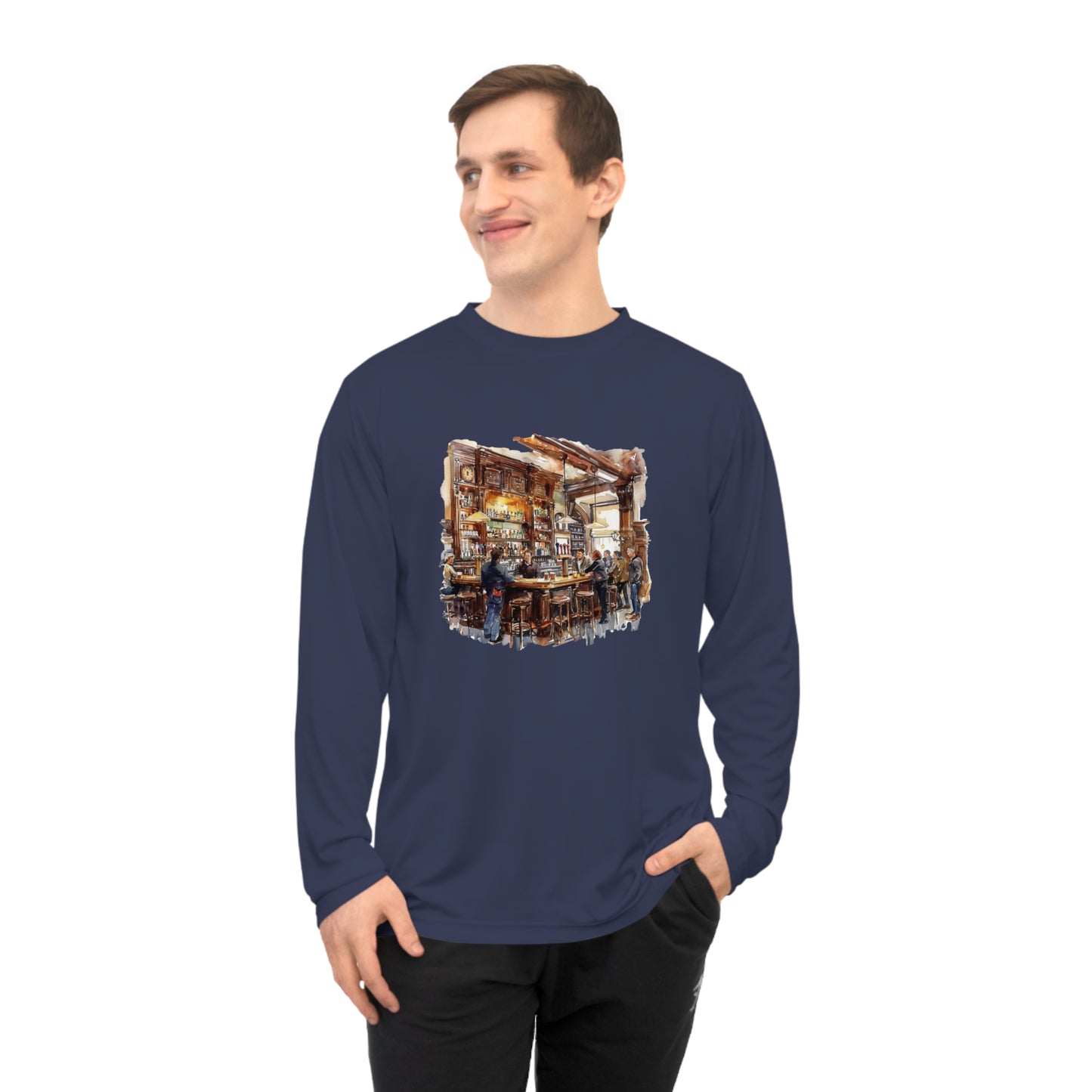 Unisex Performance Long Sleeve Shirt - Raise a Glass - Timeless British Pub Culture