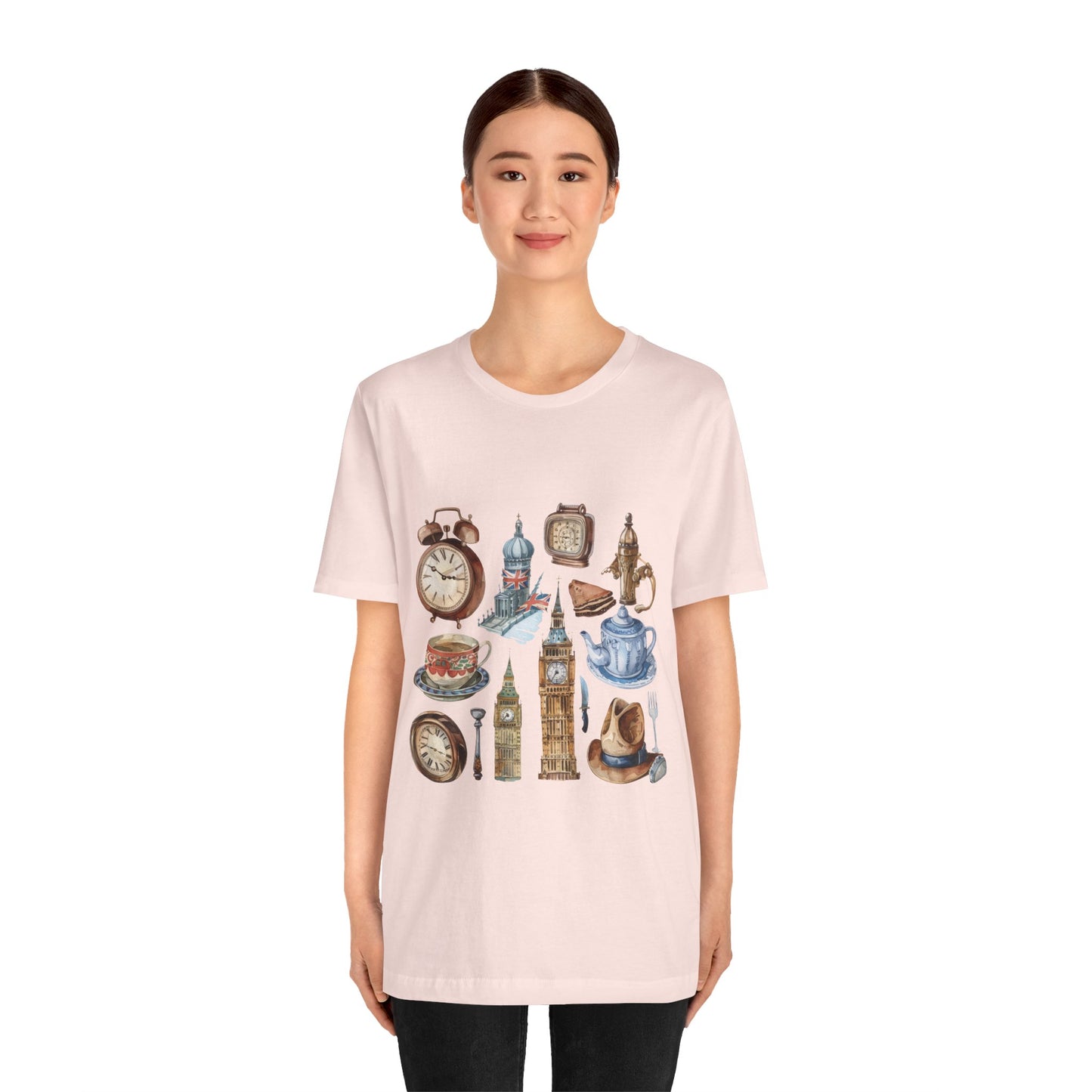 Unisex Jersey Short Sleeve Tee - Echoes of England - Iconic Vintage Illustrations