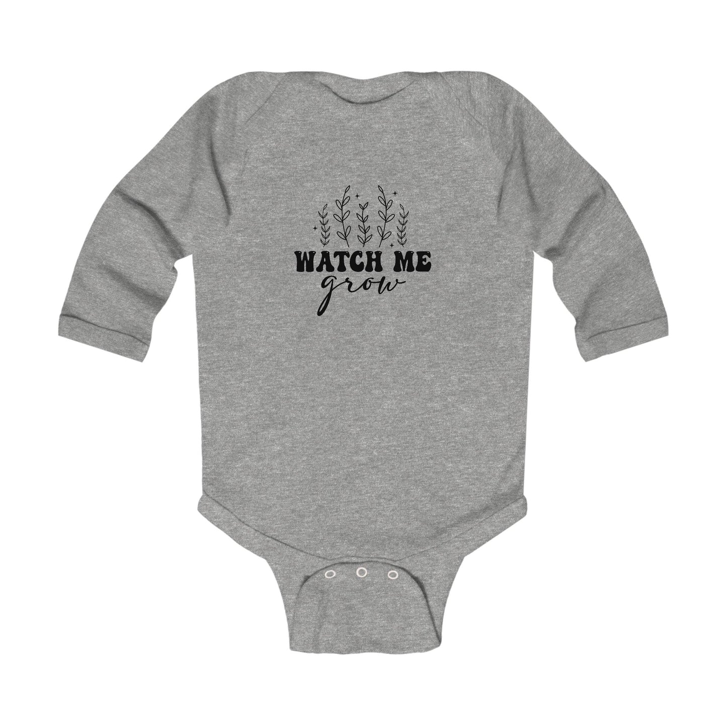 Watch Me Grow Infant Long Sleeve Bodysuit - Cute Baby Shower Gift