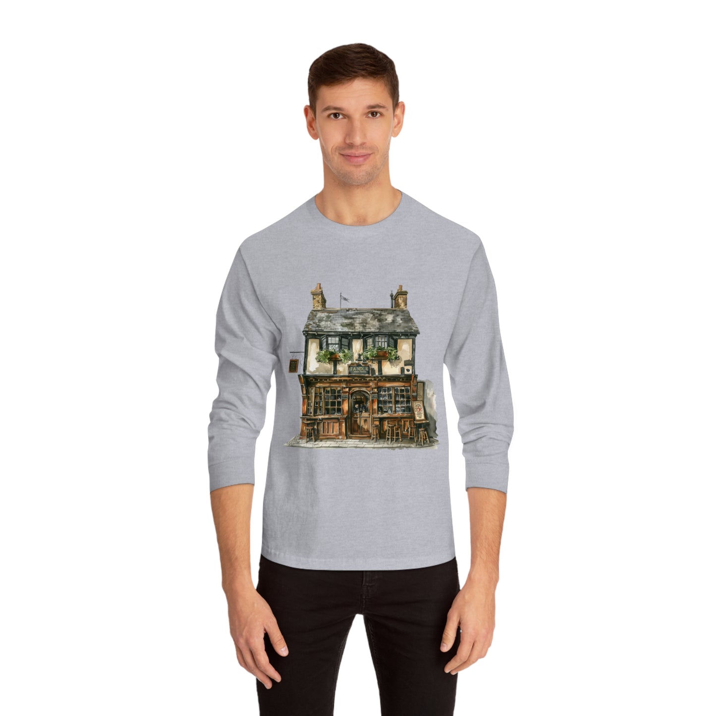 Unisex Classic Long Sleeve T-Shirt - British Historic House - Classic Architectural Elegance