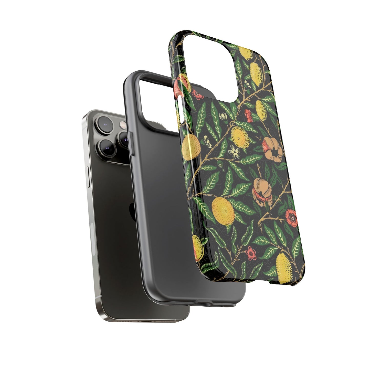 Tough Cases Phone Case, Floral Phone Cover, Tough Phone Protection, Gift for Plant Lovers, Black Background, Eco-Friendly Design