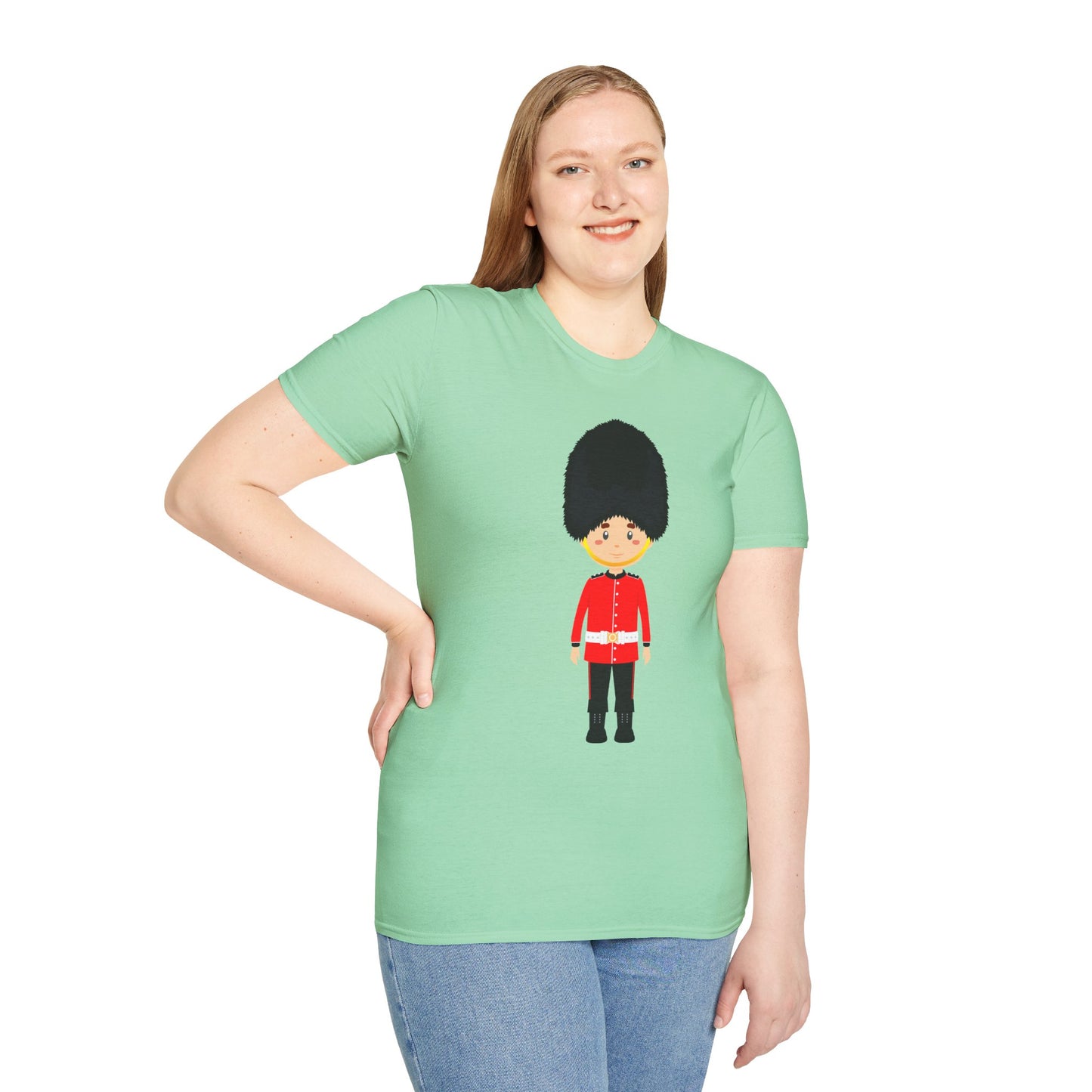 Unisex Softstyle T-Shirt - Standing Strong - The British Soldier in Red