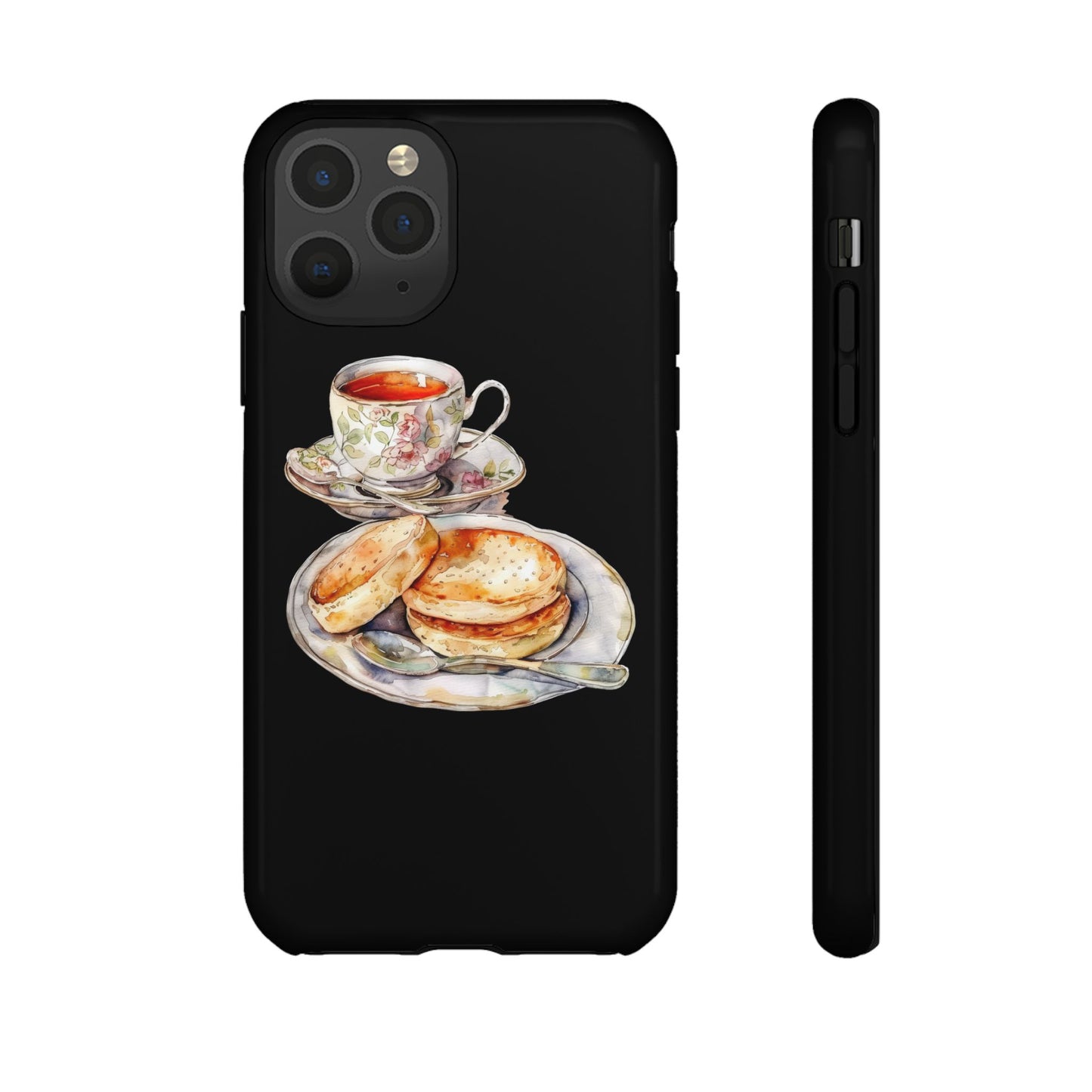Tea Time Phone Case with Cookies Design, Cute Phone Cover, Gift for Tea Lovers, Kitchen Decor, Whimsical Style