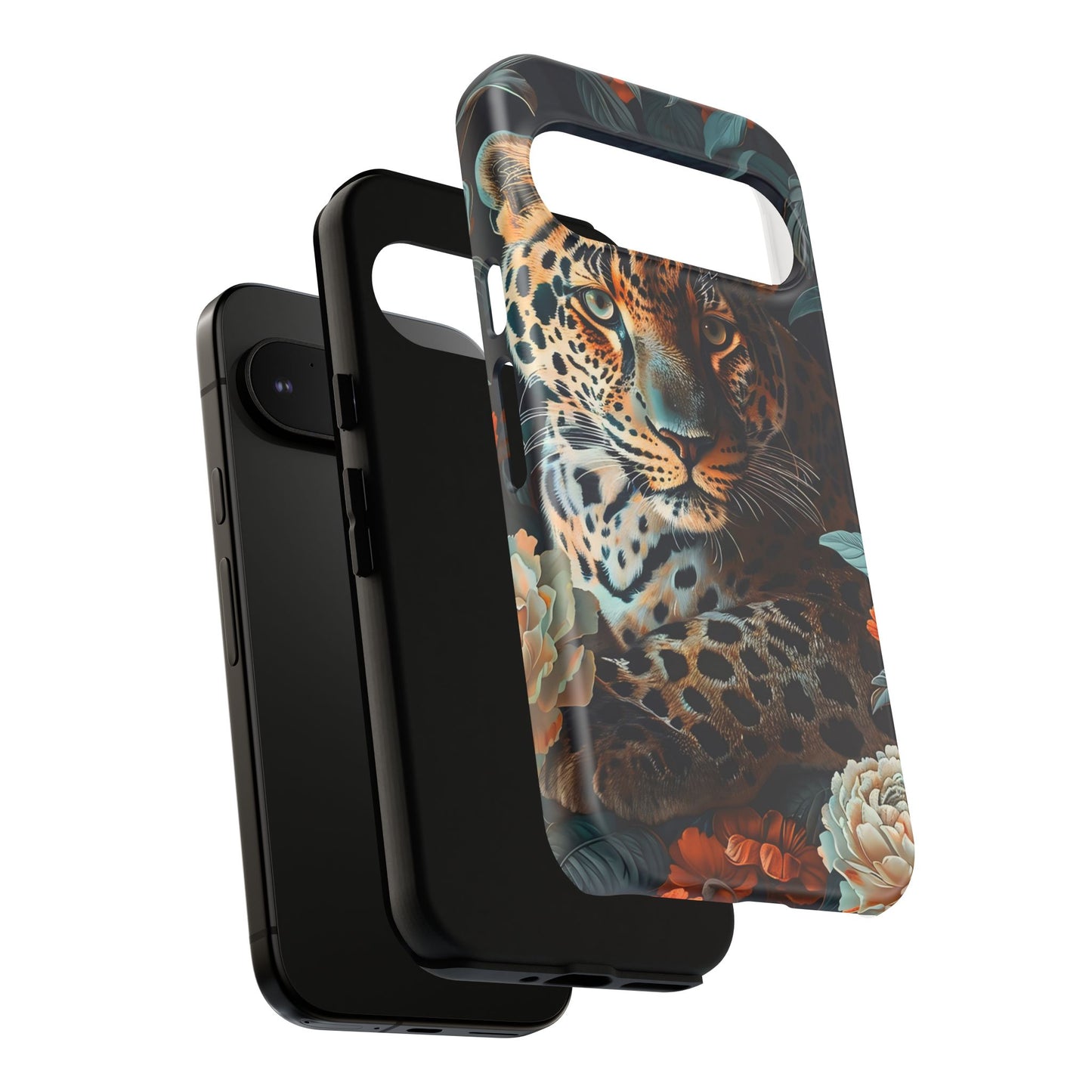 Wildlife Phone Case with Leopard Design | Tough Cases, Animal Prints, Floral Phone Cover, Gift for Nature Lovers, Unique Phone Accessories