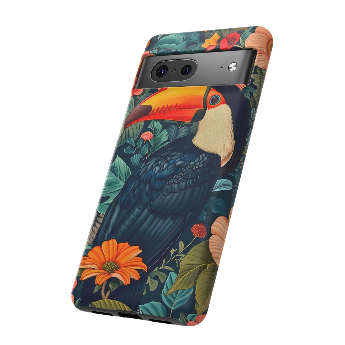 Tropical Toucan Phone Case - Cute Animal Design, Nature Lover Gift, Floral Pattern, Bird Lover Accessory, Summer Vibes