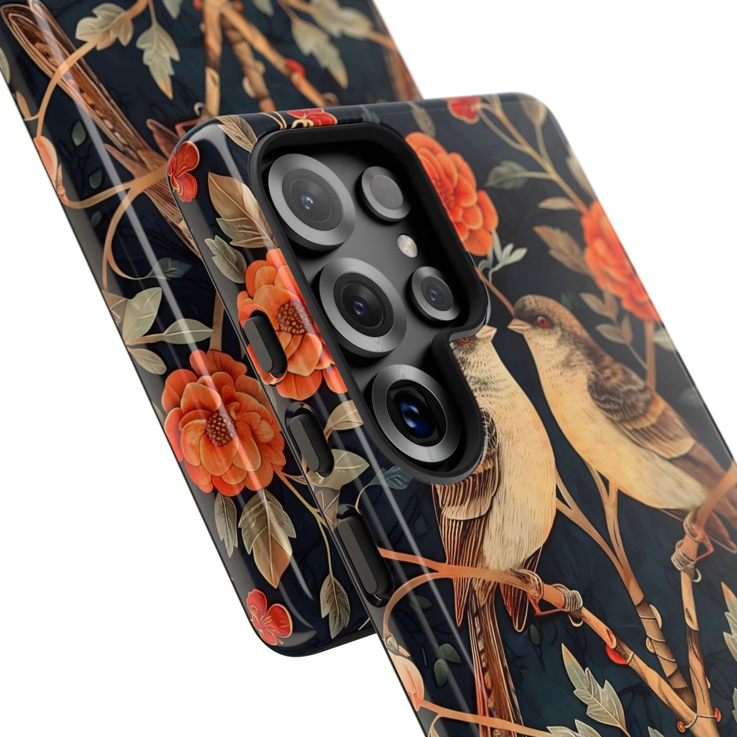 Floral Phone Case – Tough Cases with Bird Design, Unique Gift for Nature Lovers, Stylish Tech Accessory, Phone Cover, Artistic Case