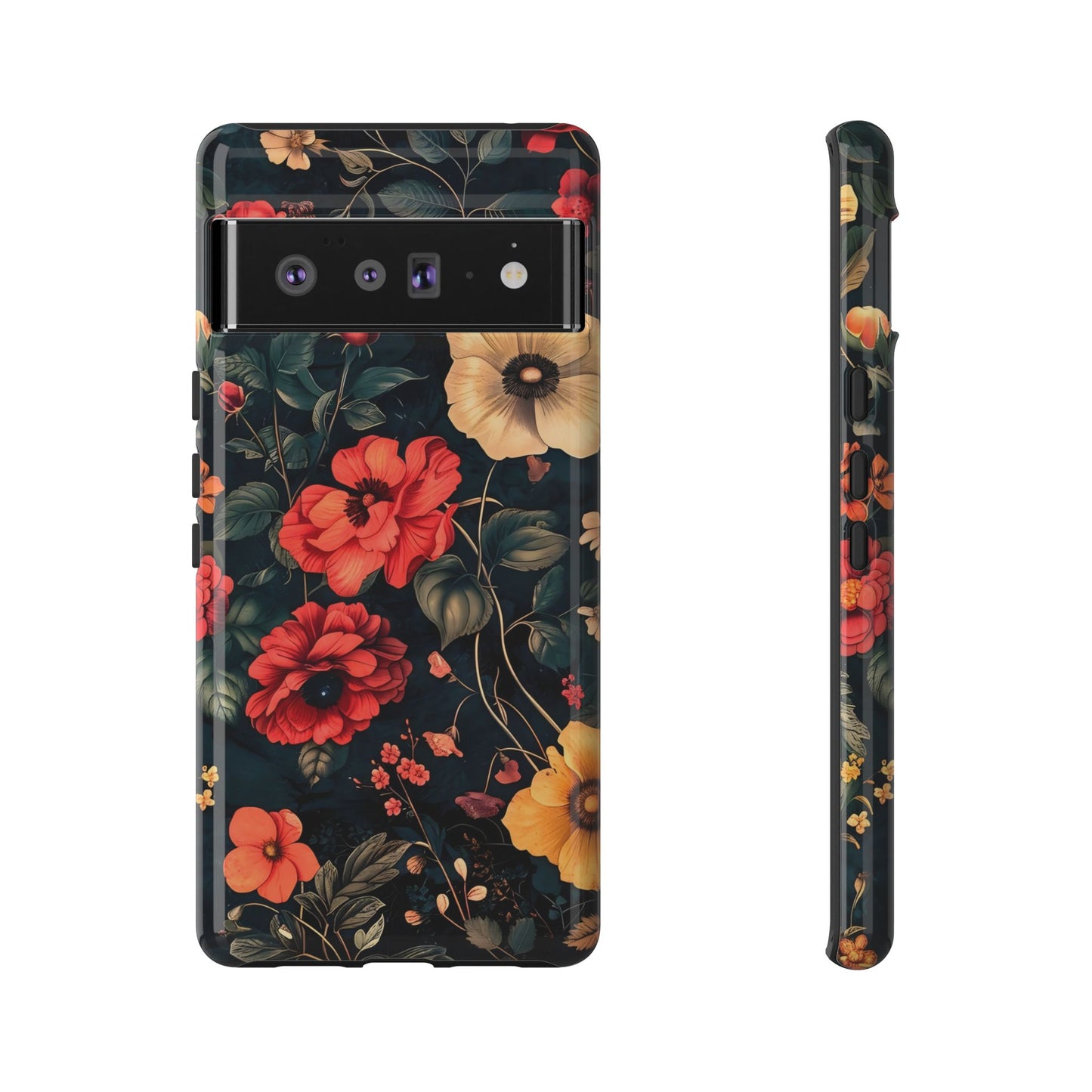 Floral Phone Case, Tough Cases, Flower Motif, Protective Cover, Gift for Her, Floral Design, Spring Accessory