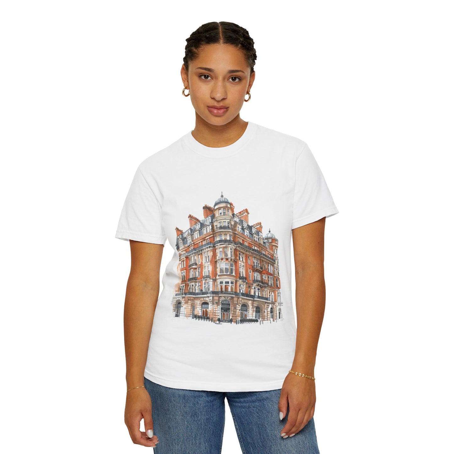 Unisex Garment-Dyed T-shirt - Vintage British Historic Building