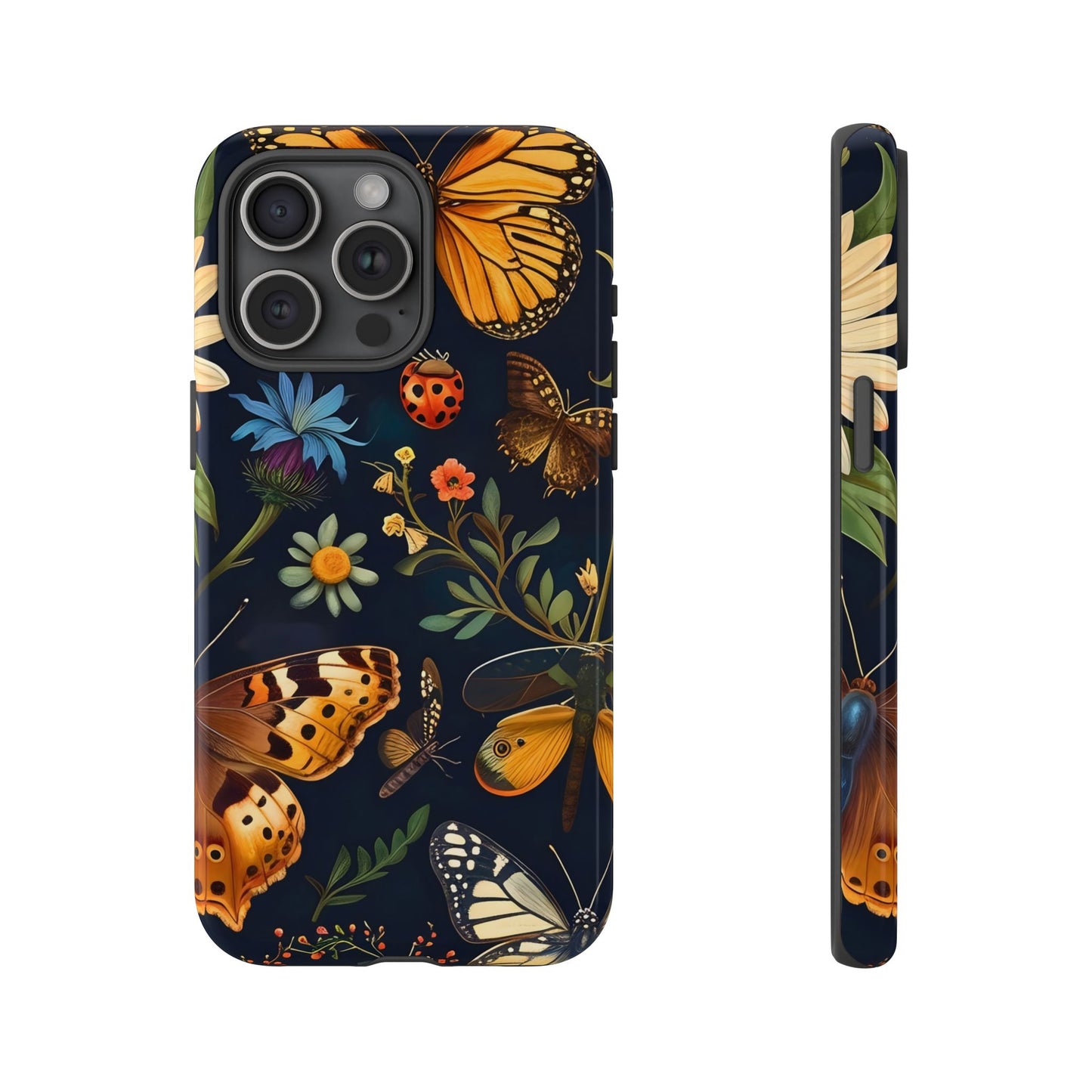 Nature-Inspired Phone Case | Floral Butterfly Design, Tough Phone Cover, Gift for Nature Lovers, Cute Butterfly Case, Home Decor