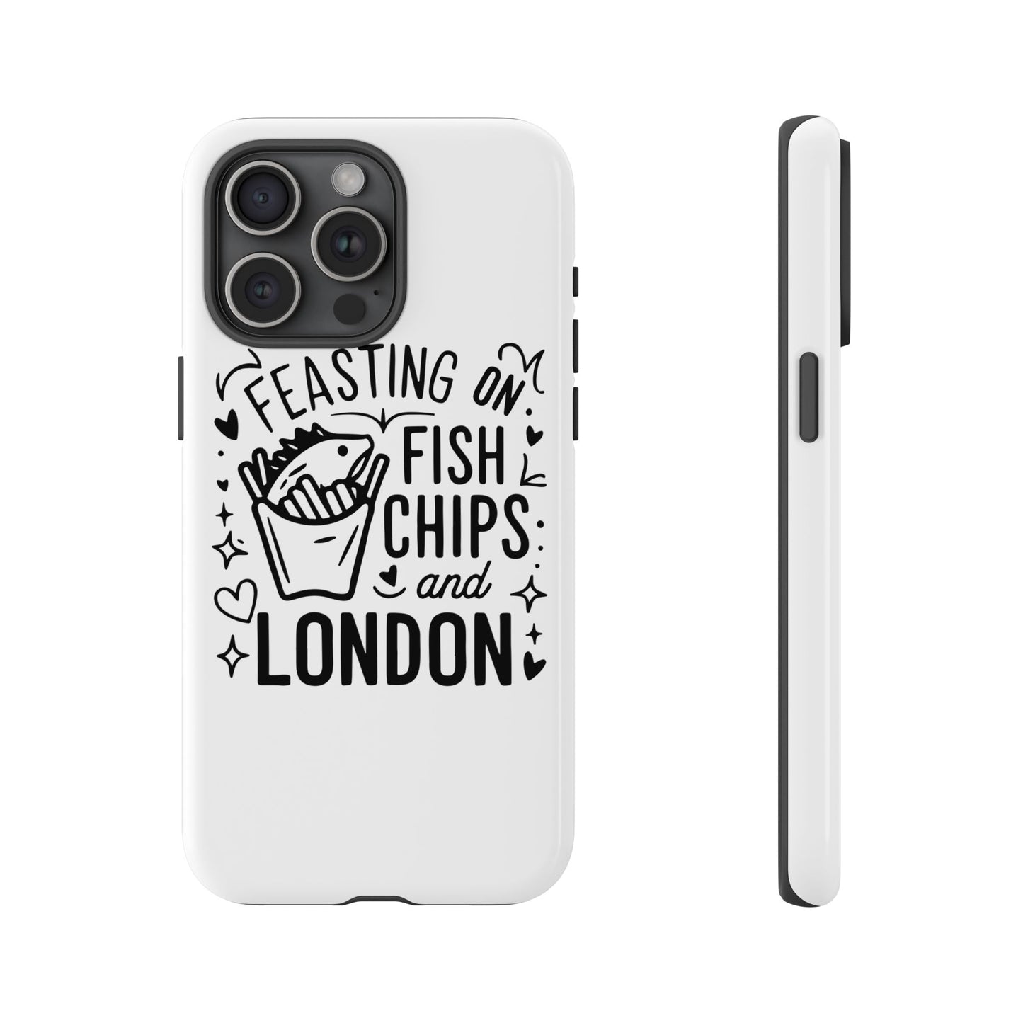 London Fish & Chips Phone Case | Fun Gift for Foodies, Travel Lovers, London Souvenir, Unique Accessories, Personalization Option