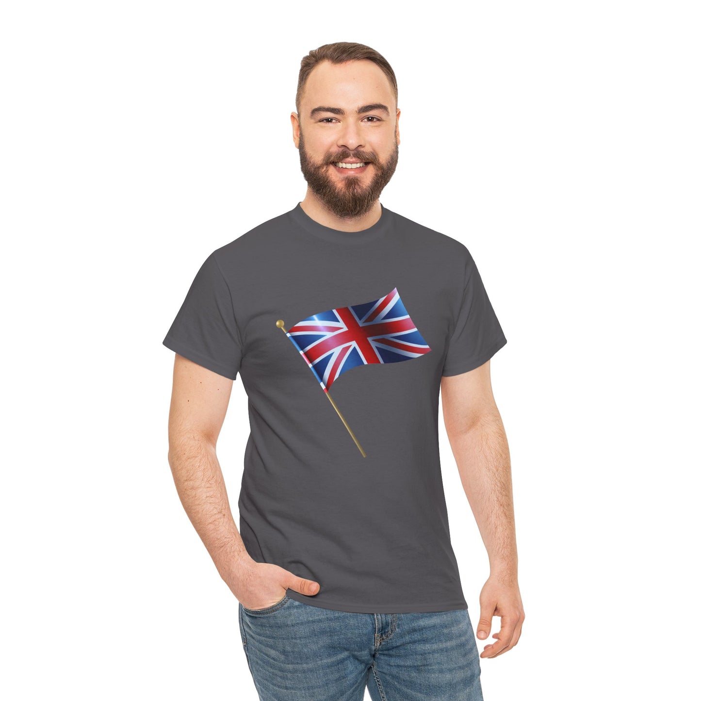 Unisex Heavy Cotton T-Shirt - Union Jack Emblematic Flag Design