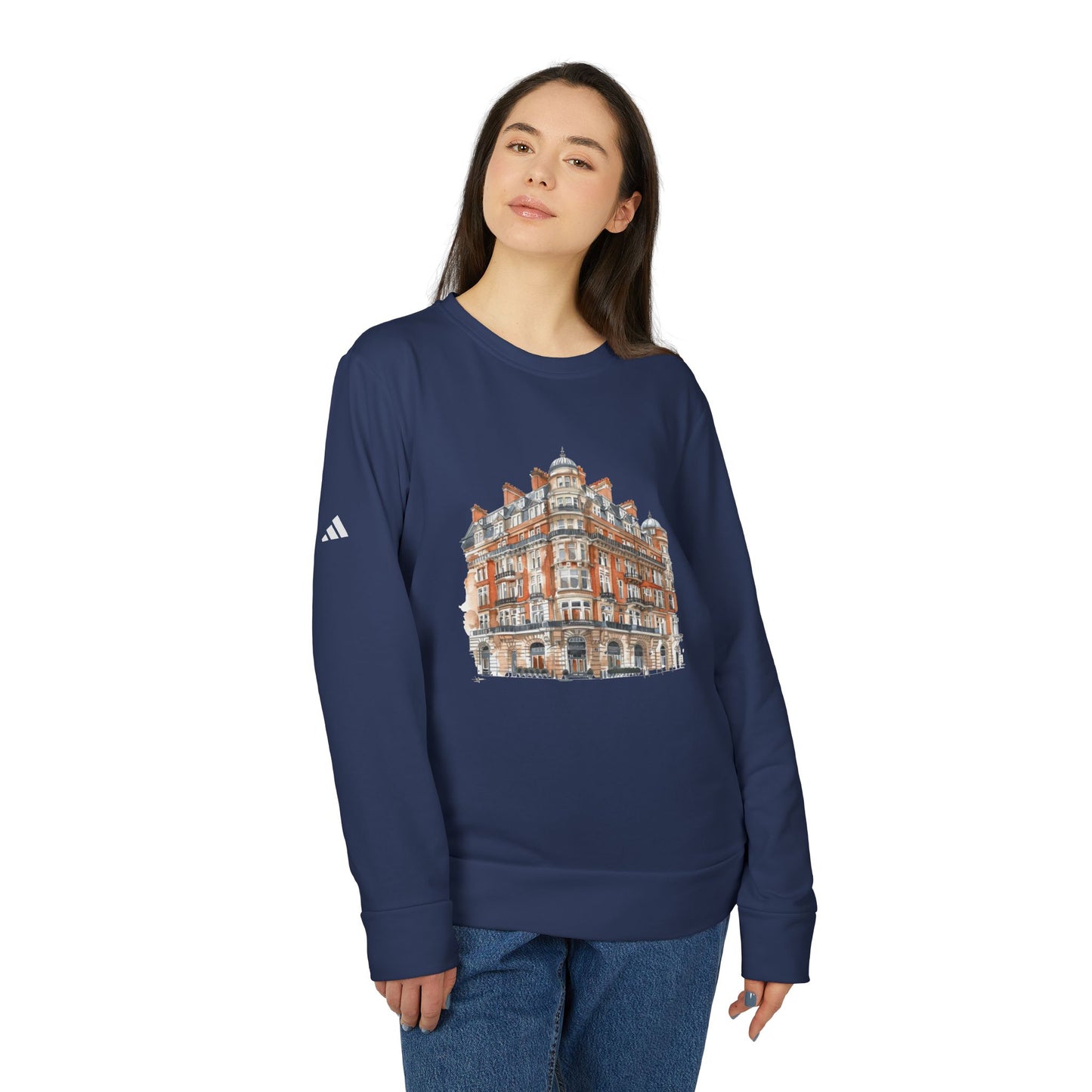Adidas Unisex Fleece Crewneck Sweatshirt - Elegant Building Design for Cozy Style