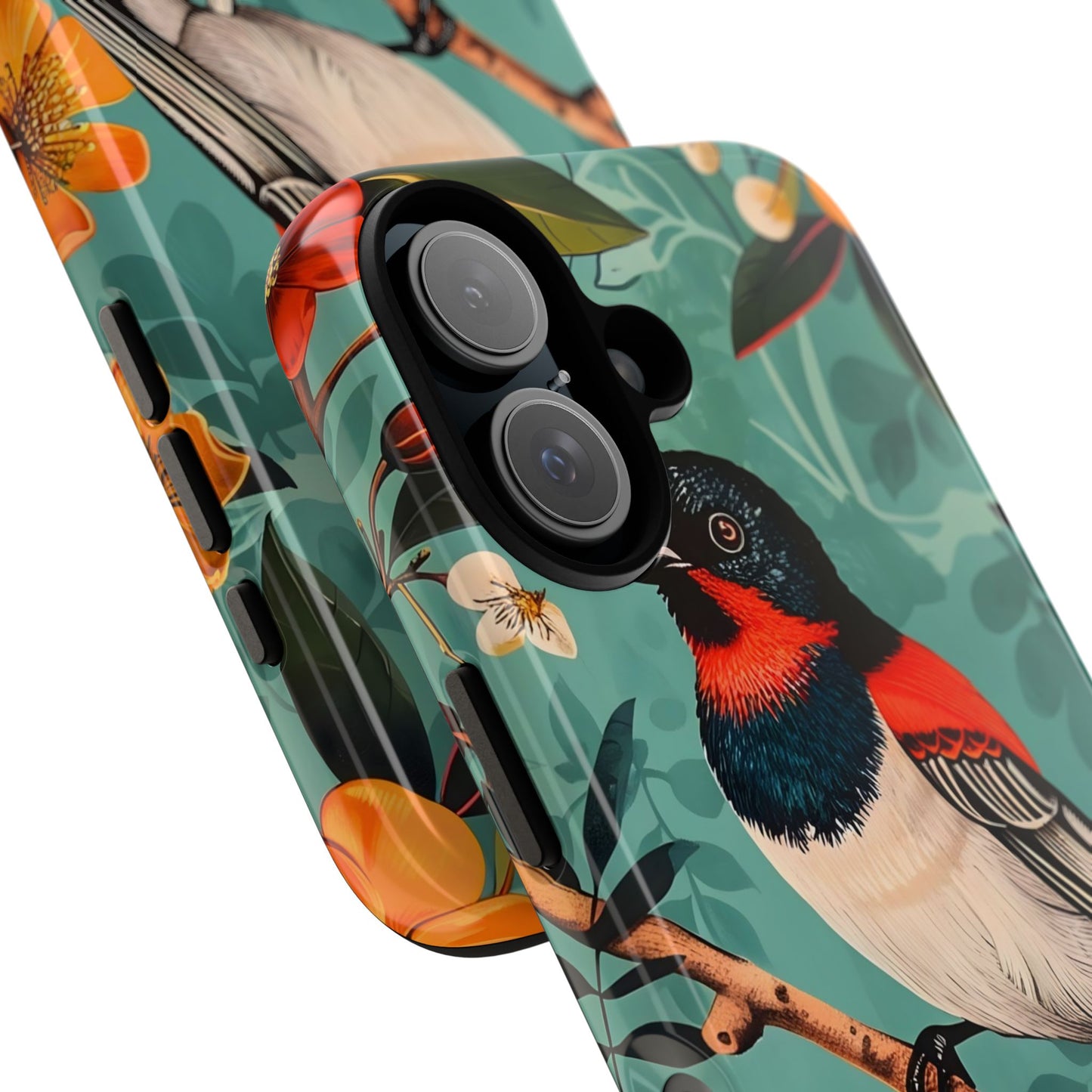 Tough Cases - Floral Bird Phone Case, Colorful Phone Cover, Nature Lover's Gift, Stylish Phone Accessory, Unique Gift Idea