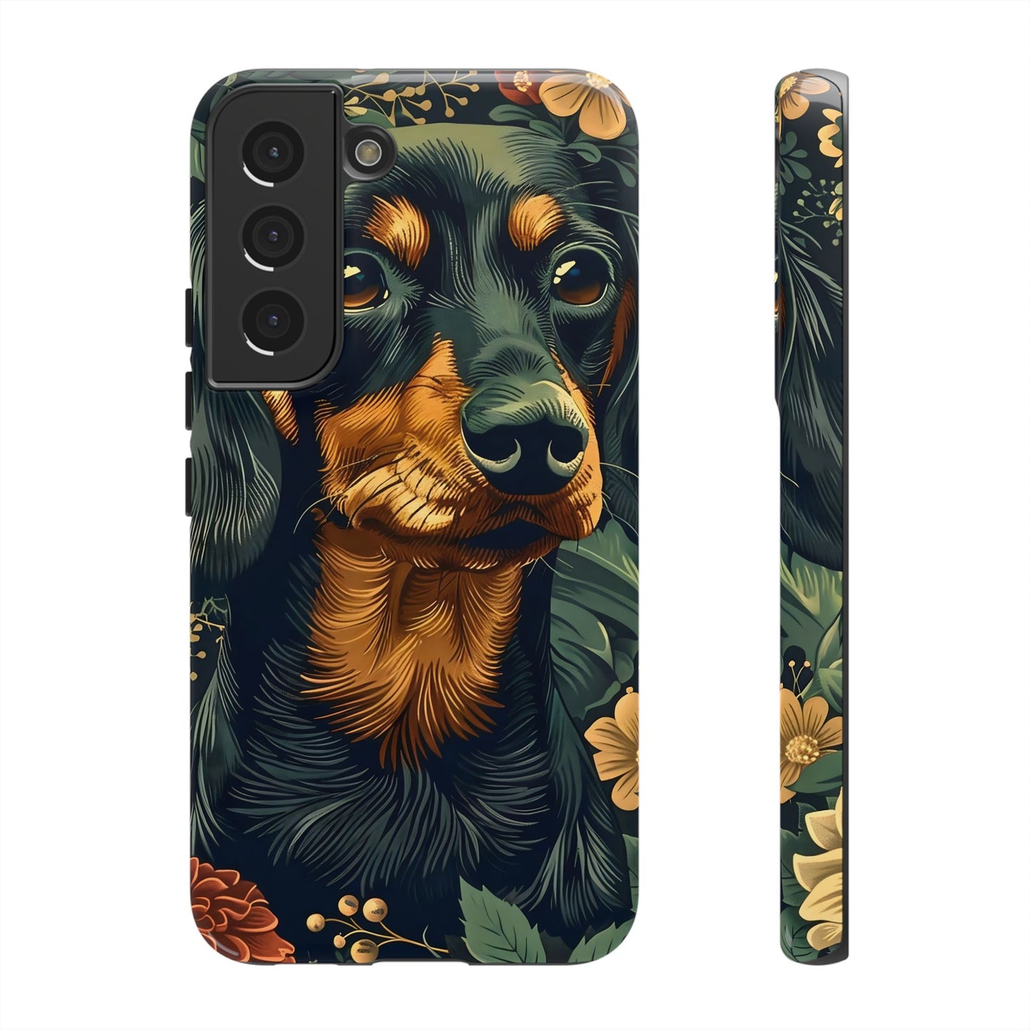 Dachshund Phone Case, Floral Pet Phone Cover, Dog Lover Gift, Tough Phone Case, Custom Dachshund Design, Unique Dog Owner Accessory