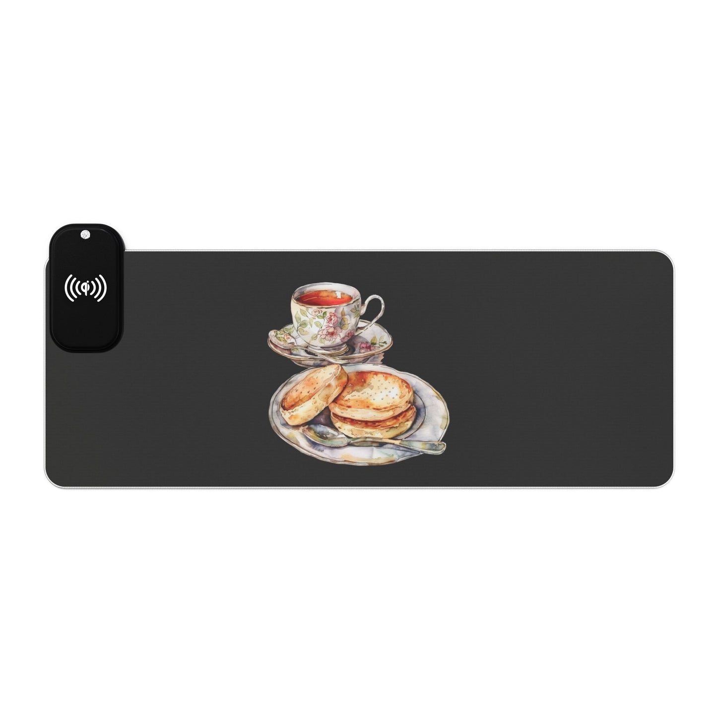 Afternoon Tea & Scones – English Delight - LED Wireless Charging Gaming Mouse Pad - Artful Design, Desk Accessory, Gamer Gift, Home Office Decor, Tech Essentials