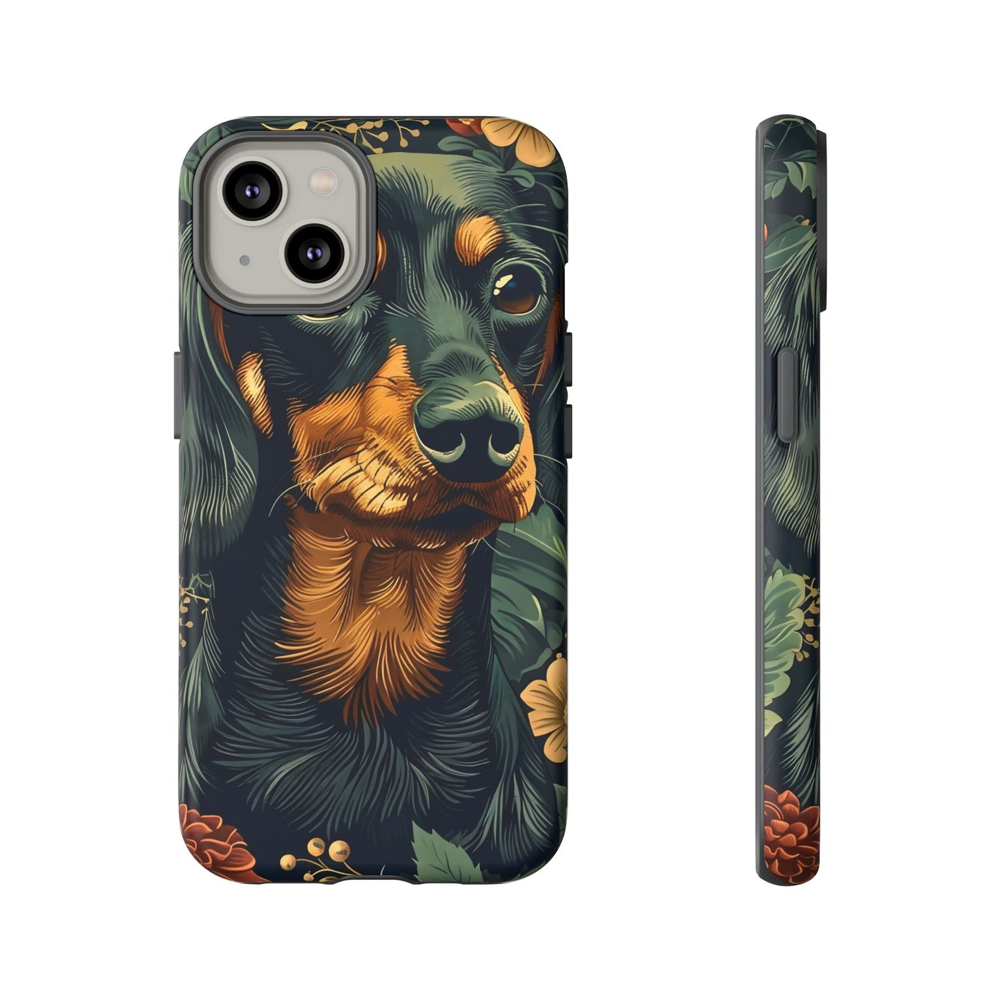 Dachshund Phone Case, Floral Pet Phone Cover, Dog Lover Gift, Tough Phone Case, Custom Dachshund Design, Unique Dog Owner Accessory