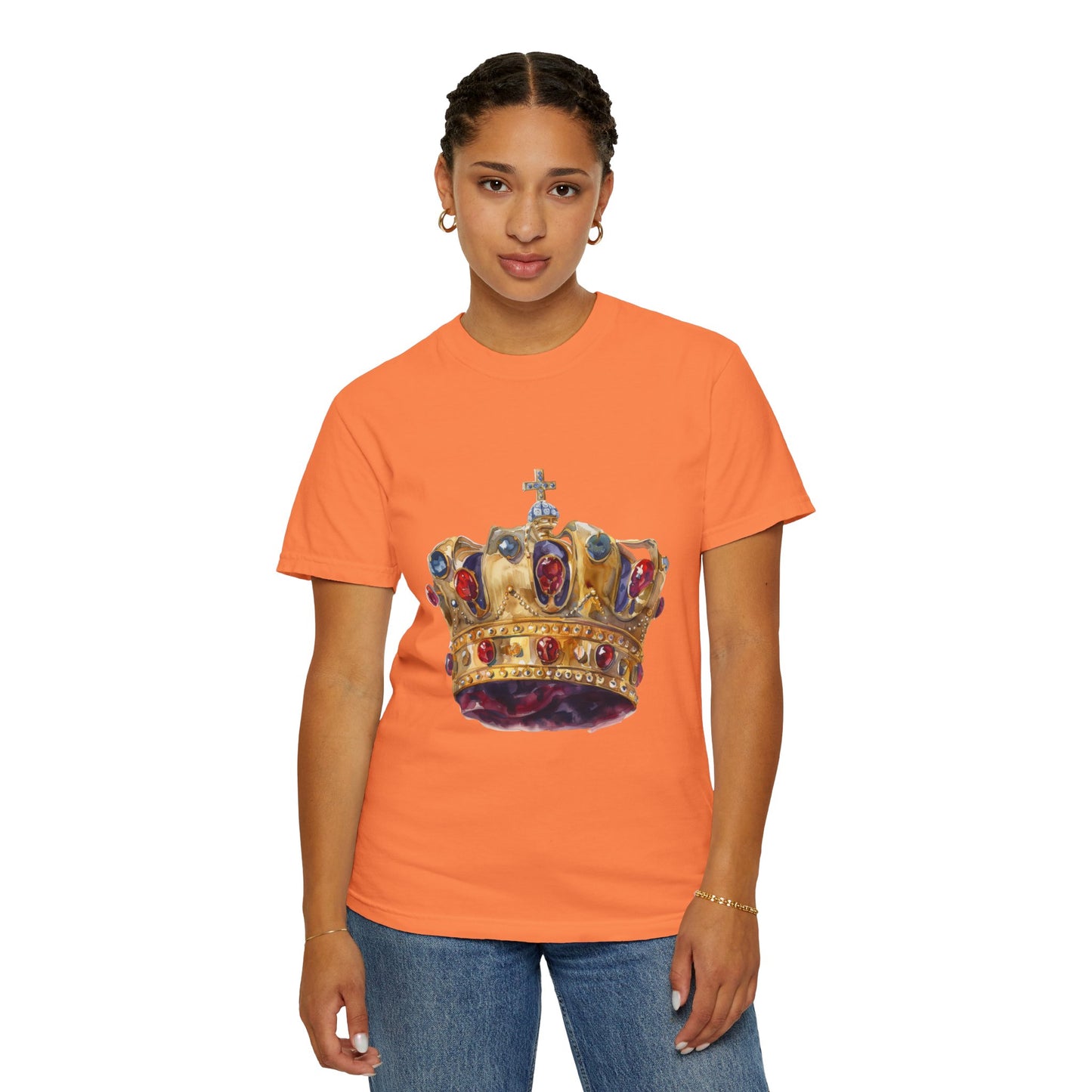 Unisex Garment-Dyed T-shirt - British Royal Crown Design - Iconic Symbol of Monarchy