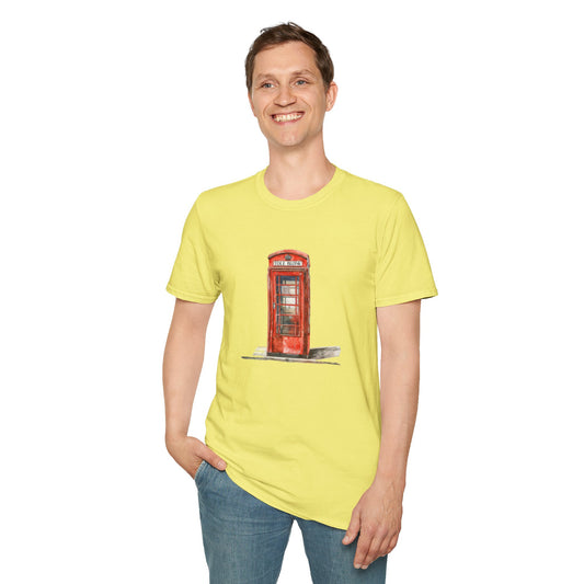 Unisex Softstyle T-Shirt - British Landmark - Public Telephone Booth