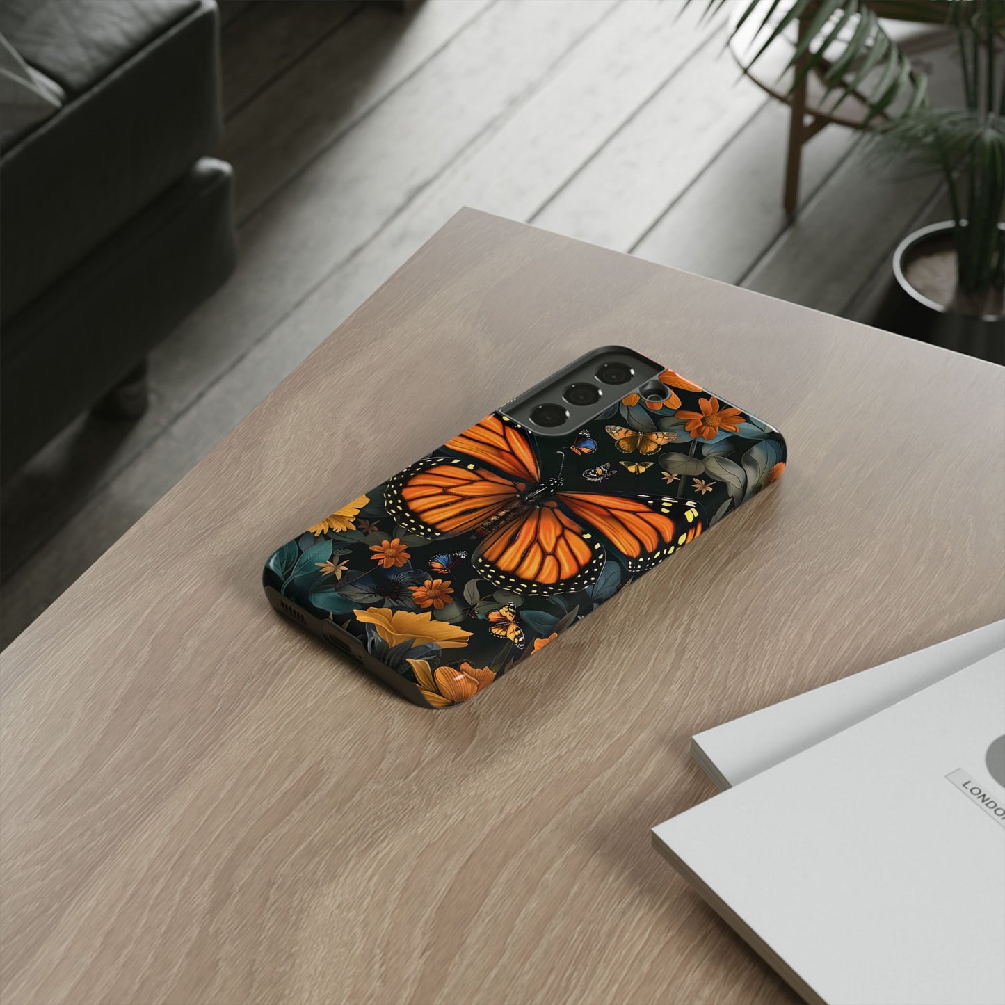 Monarch Butterfly Phone Case, Tough Cases, Nature Lover Gift, Floral Mobile Cover, Eco-Friendly Phone Accessory, Butterfly Design