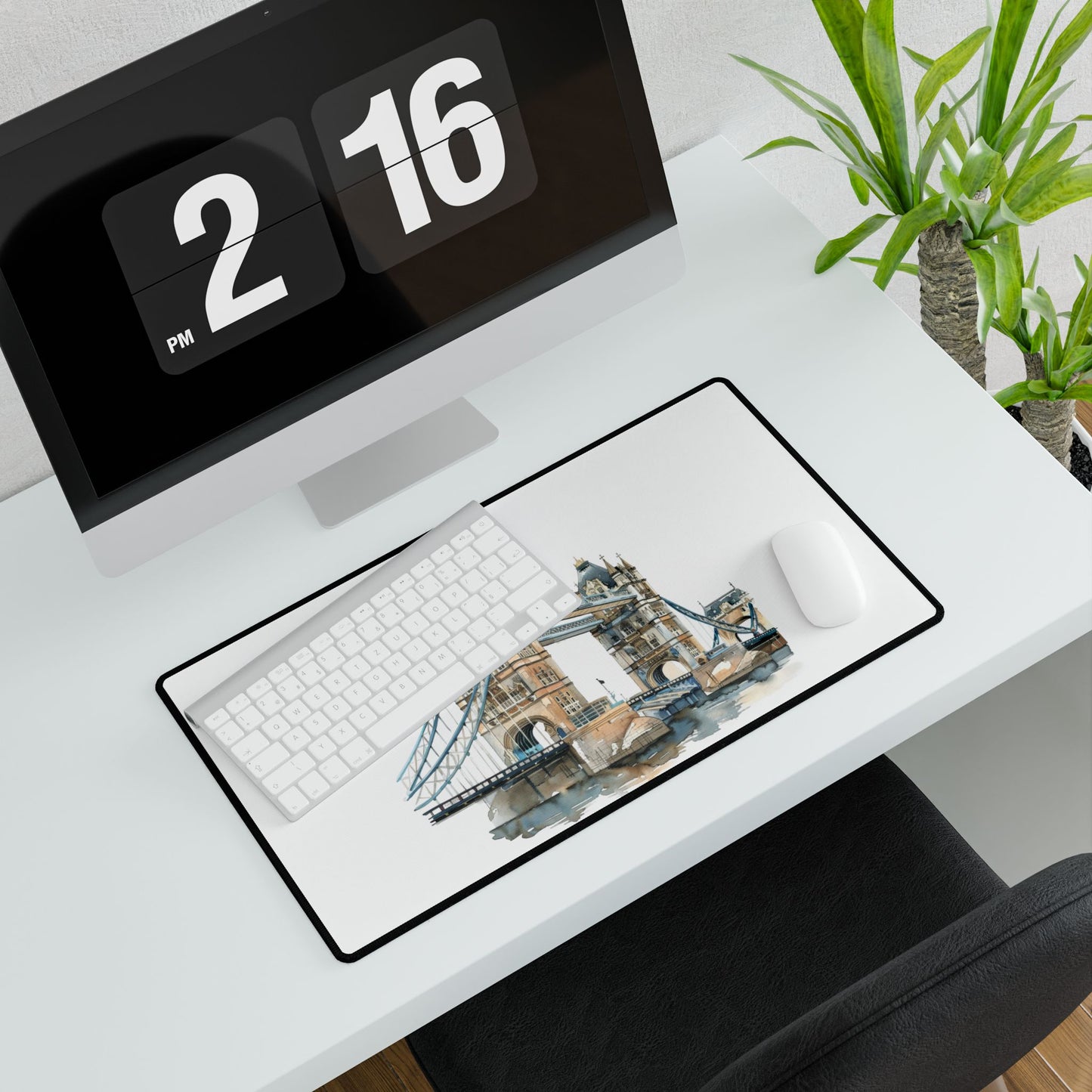 London Bridge Desk Mat, Elegant Desk Pad, Office Decor, Gift for Home Office, Unique Mouse Pad