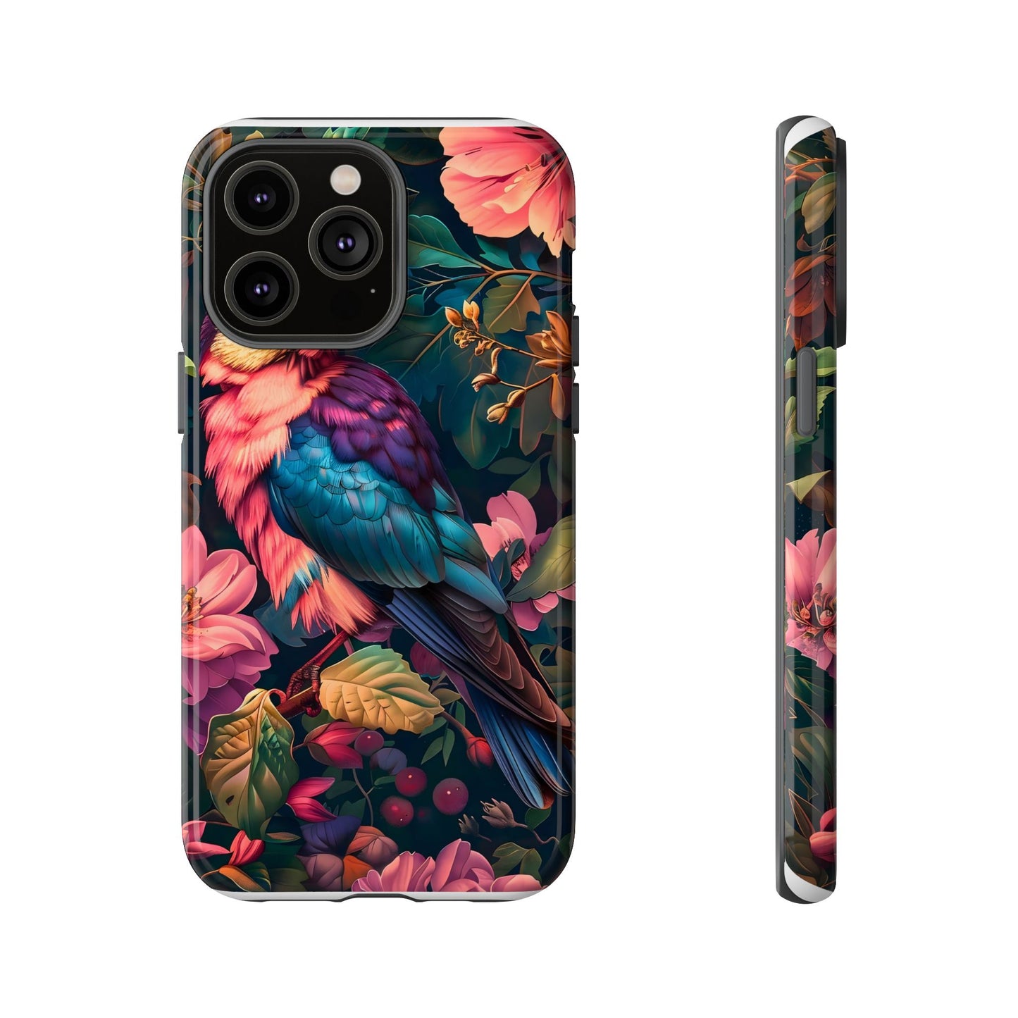 Tough Cases: Vibrant Tropical Bird Phone Case, Floral Smartphone Cover, Nature Lover Gift, Boho Phone Accessory, Cute Bird Case