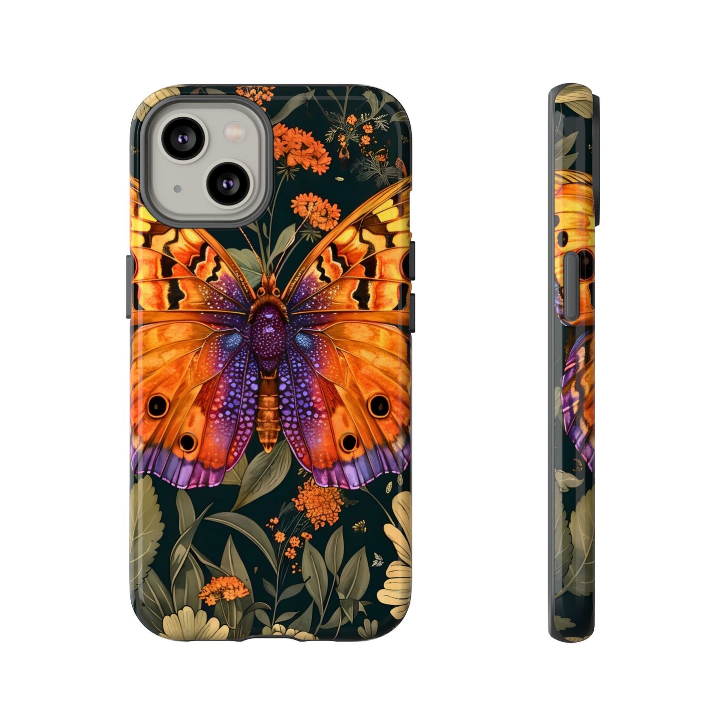 Butterfly Phone Case, Tough Cases for Nature Lovers, Vibrant Floral Design, Gift for Her, Cute Phone Accessories, Butterfly Artwork