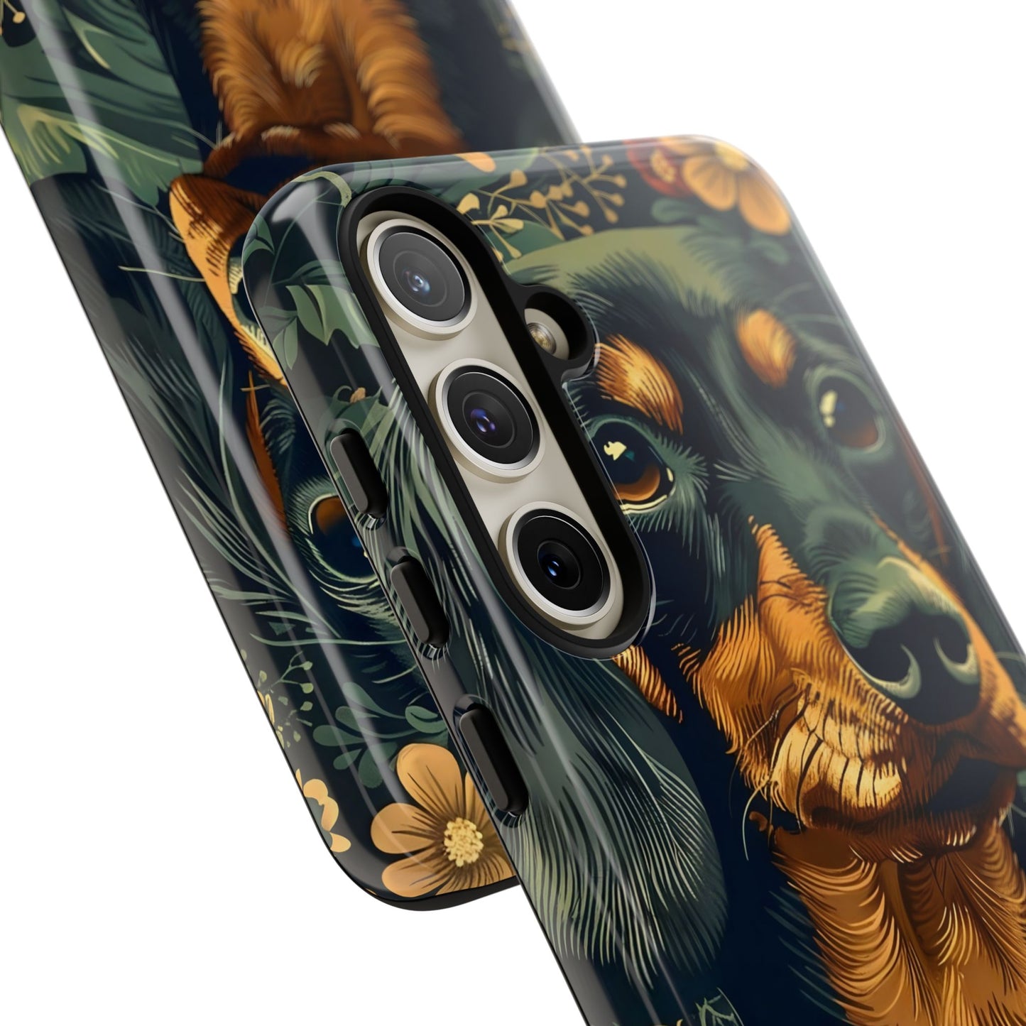 Dachshund Phone Case, Floral Pet Phone Cover, Dog Lover Gift, Tough Phone Case, Custom Dachshund Design, Unique Dog Owner Accessory