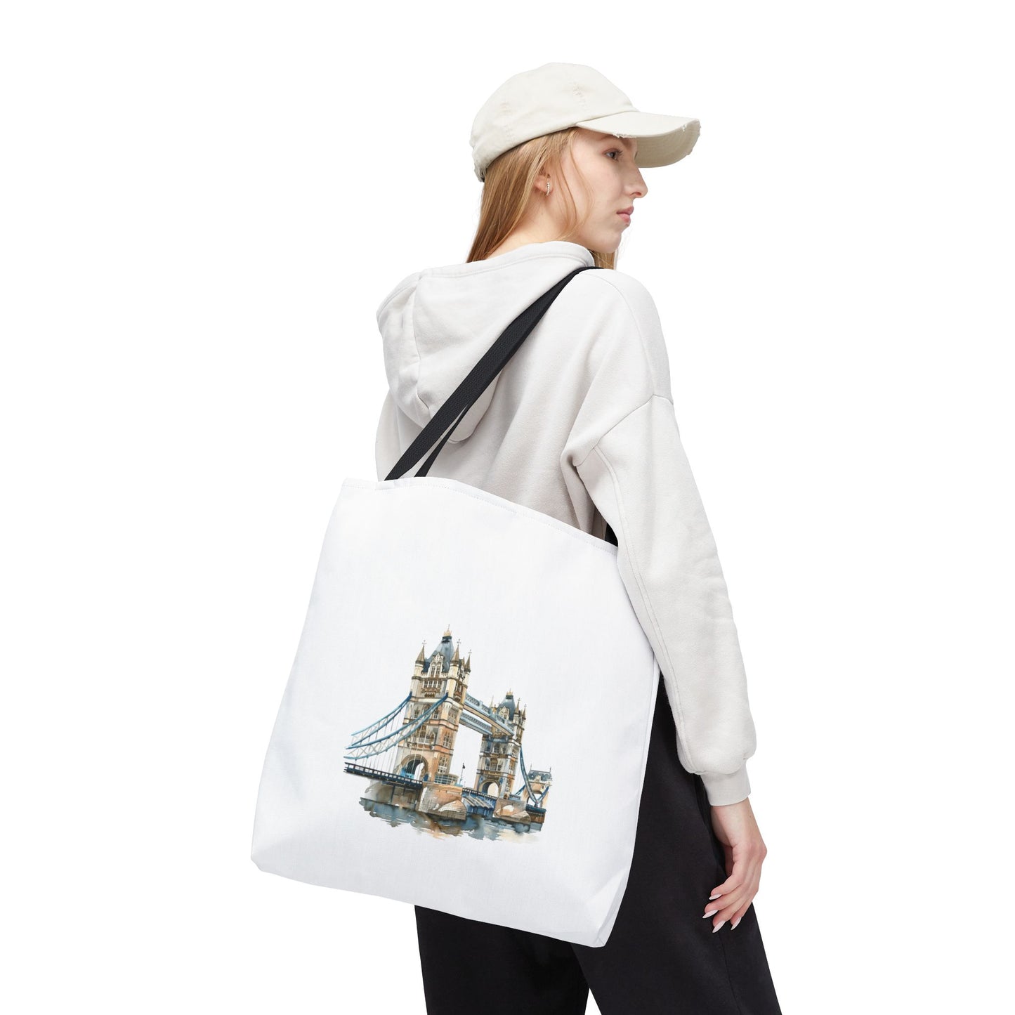 London Bridge Artistic Tote Bag, Everyday Tote, Travel Bag, Shopping Bag, Gift for Travelers