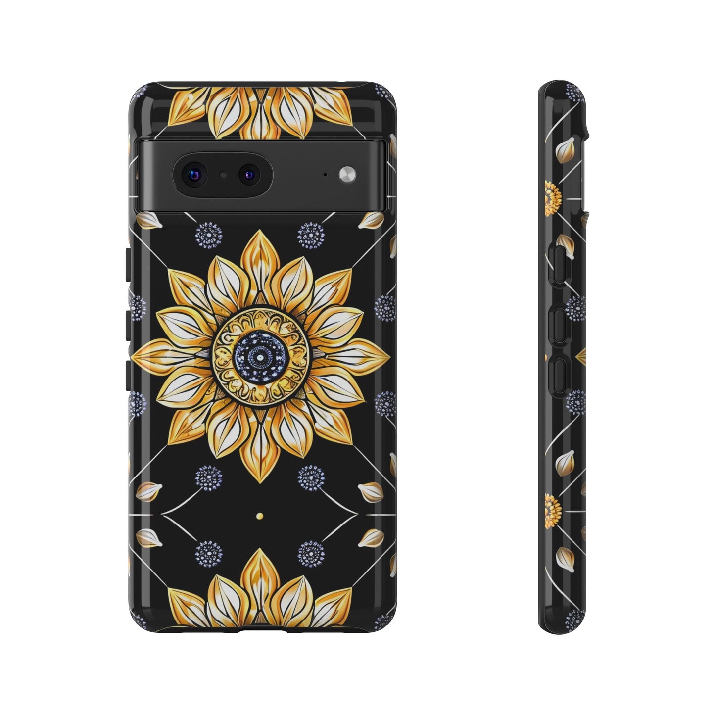 Floral Phone Case with Mandala Design, Tough Cases for iPhone & Samsung, Boho Style, Gift for Her, Unique Accessories